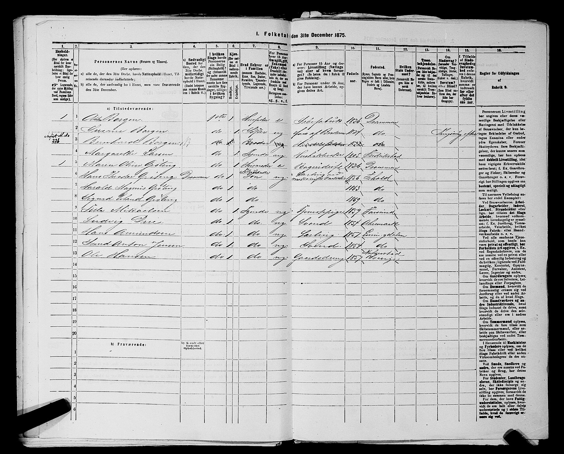 RA, 1875 census for 0101P Fredrikshald, 1875, p. 571