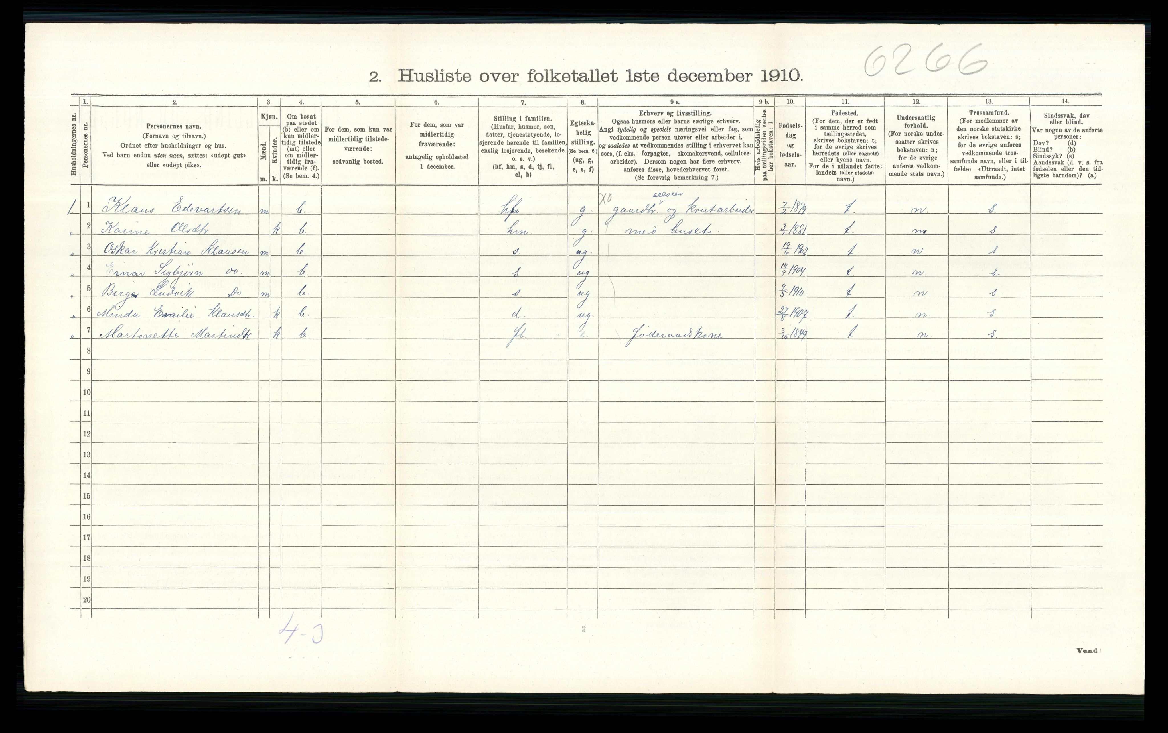 RA, 1910 census for Vestre Toten, 1910, p. 1118