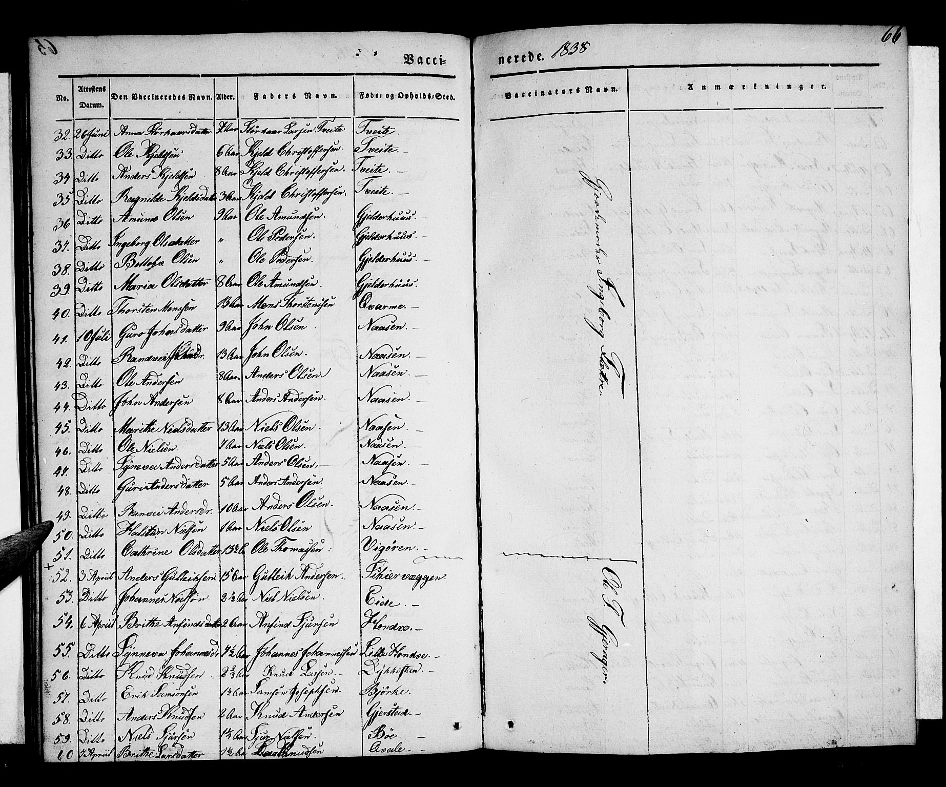 Voss sokneprestembete, AV/SAB-A-79001/H/Haa: Parish register (official) no. A 14, 1837-1847, p. 66