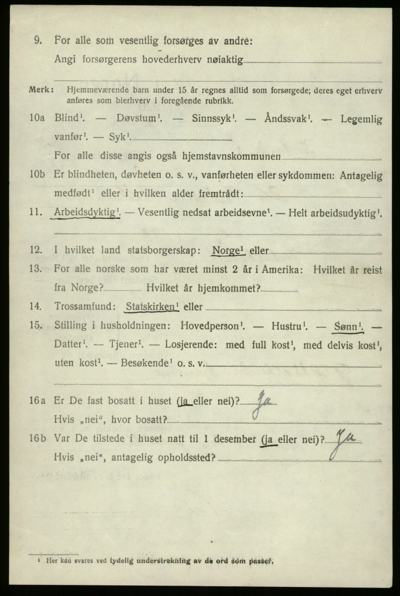 SAB, 1920 census for Innvik, 1920, p. 5796