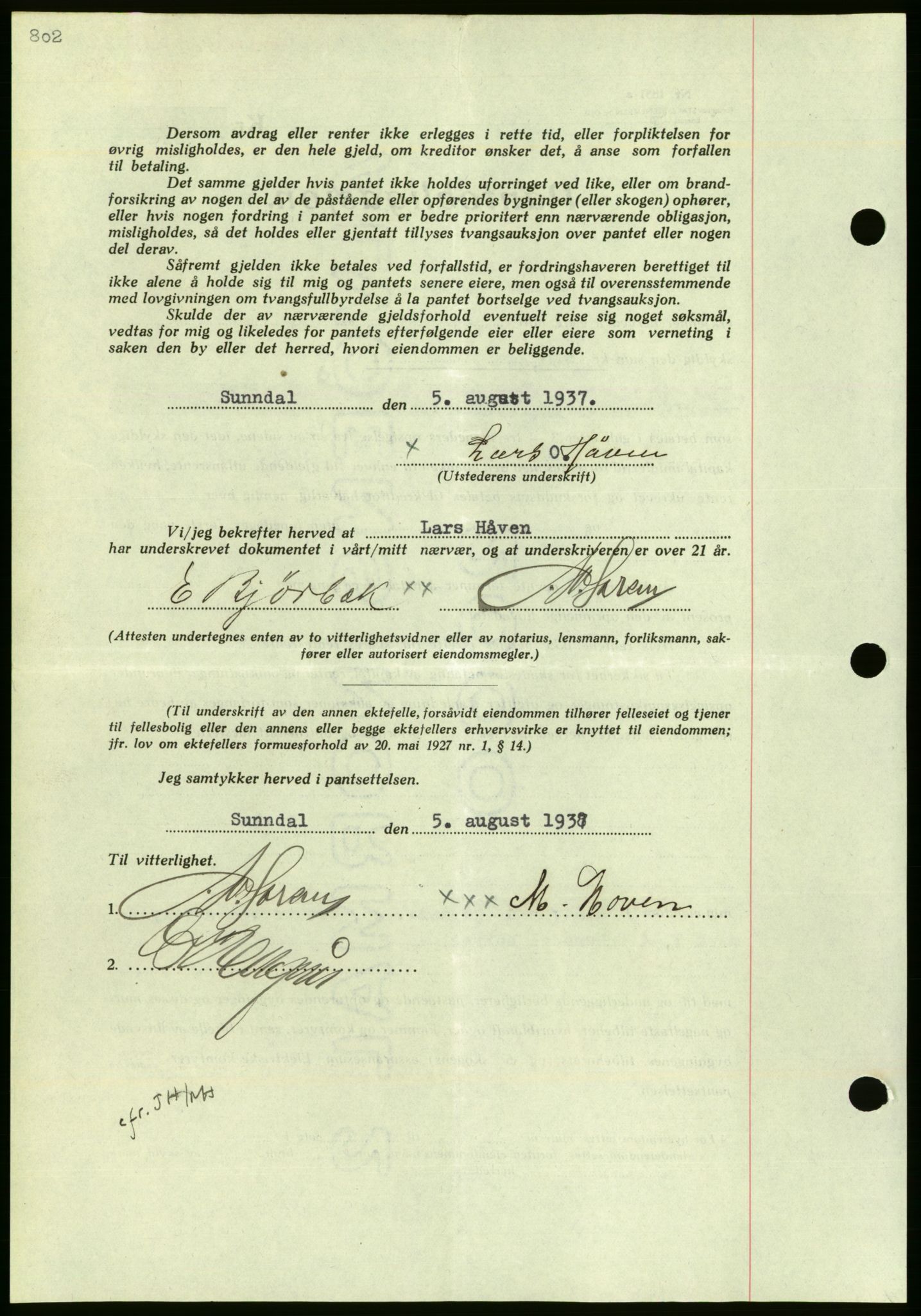 Nordmøre sorenskriveri, AV/SAT-A-4132/1/2/2Ca/L0091: Mortgage book no. B81, 1937-1937, Diary no: : 1987/1937