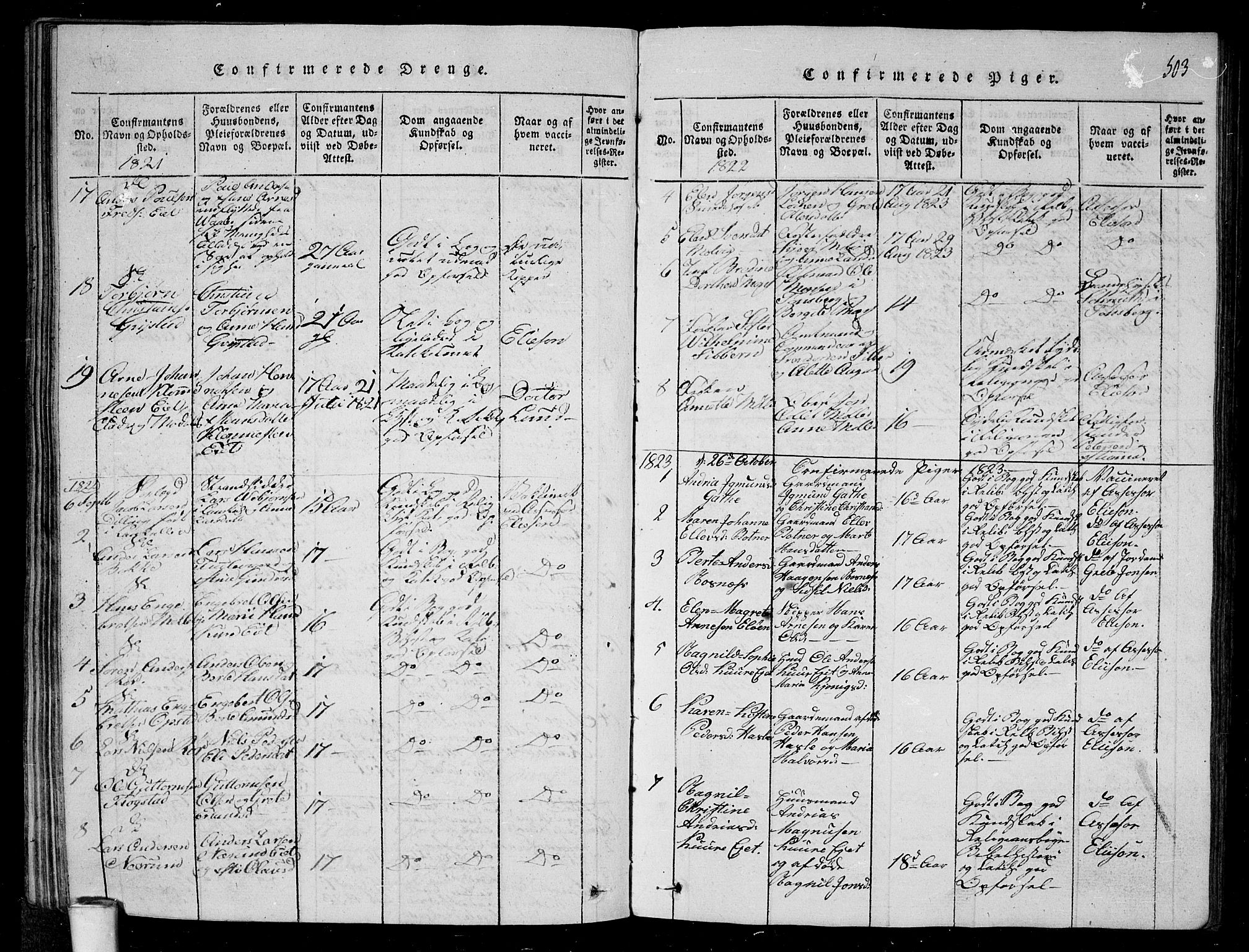 Rygge prestekontor Kirkebøker, SAO/A-10084b/G/Ga/L0001: Parish register (copy) no. 1, 1814-1871, p. 502-503