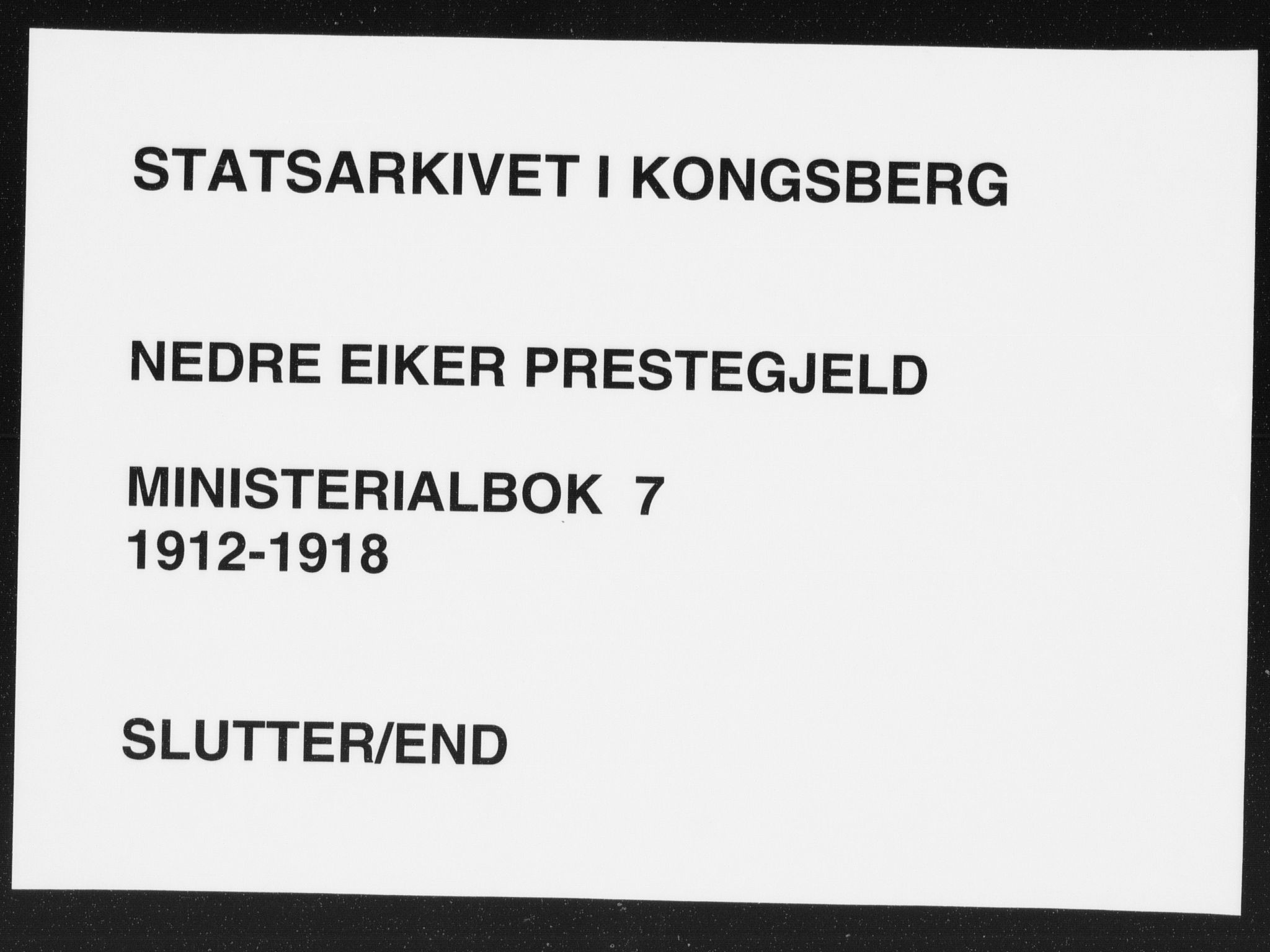 Nedre Eiker kirkebøker, AV/SAKO-A-612/F/Fa/L0007: Parish register (official) no. 7, 1912-1918