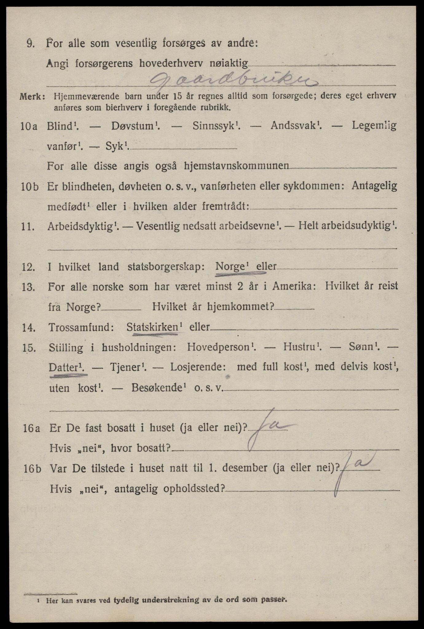 SAST, 1920 census for Varhaug, 1920, p. 4926