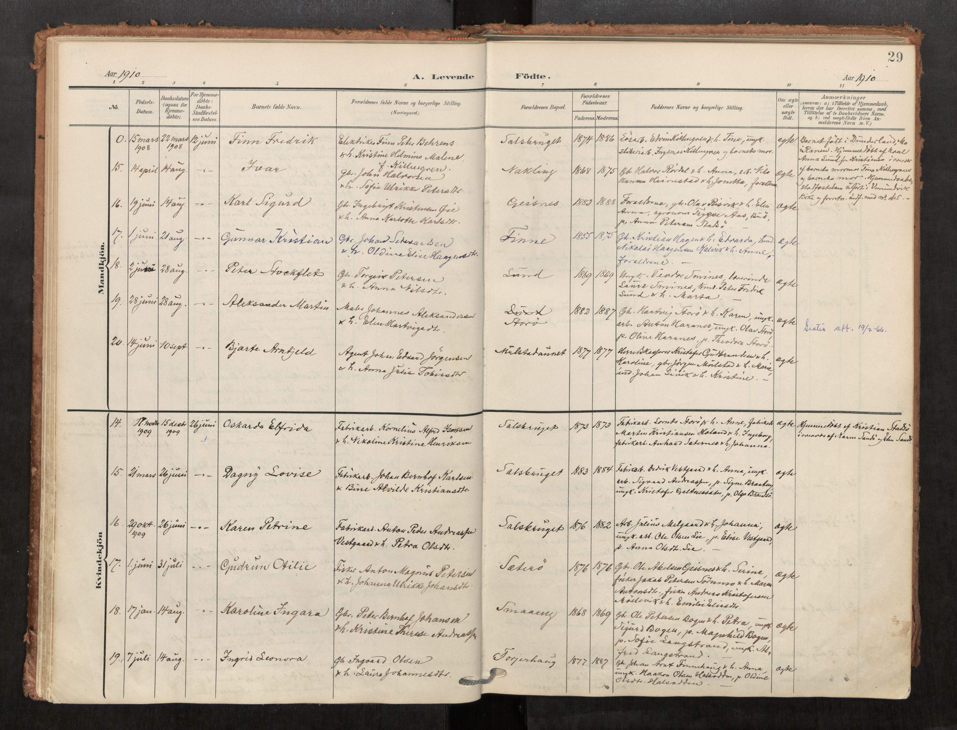 Kolvereid sokneprestkontor, AV/SAT-A-1171/H/Ha/Haa/L0001: Parish register (official) no. 1, 1903-1922, p. 29