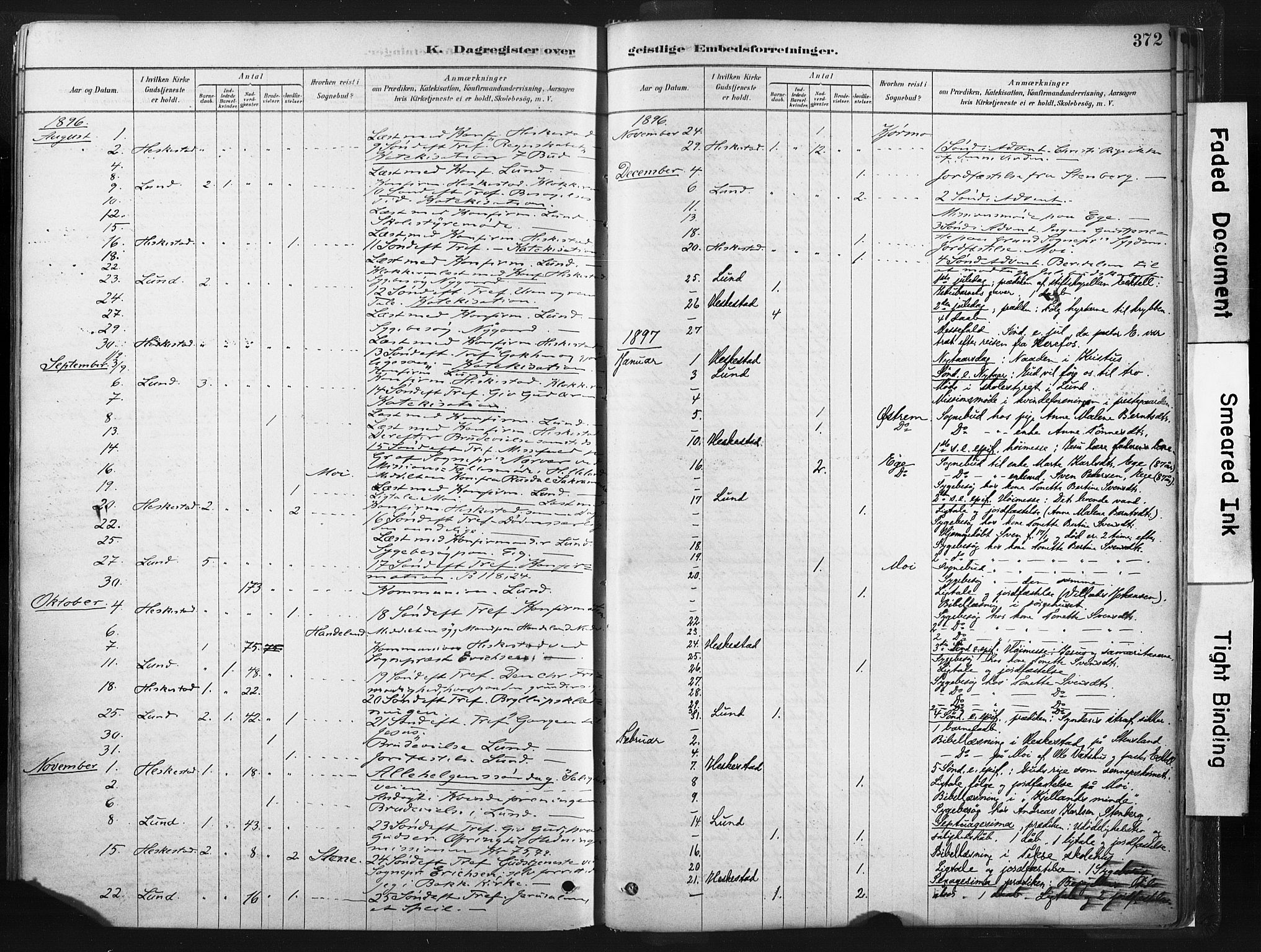 Lund sokneprestkontor, AV/SAST-A-101809/S06/L0011: Parish register (official) no. A 10, 1877-1904, p. 372