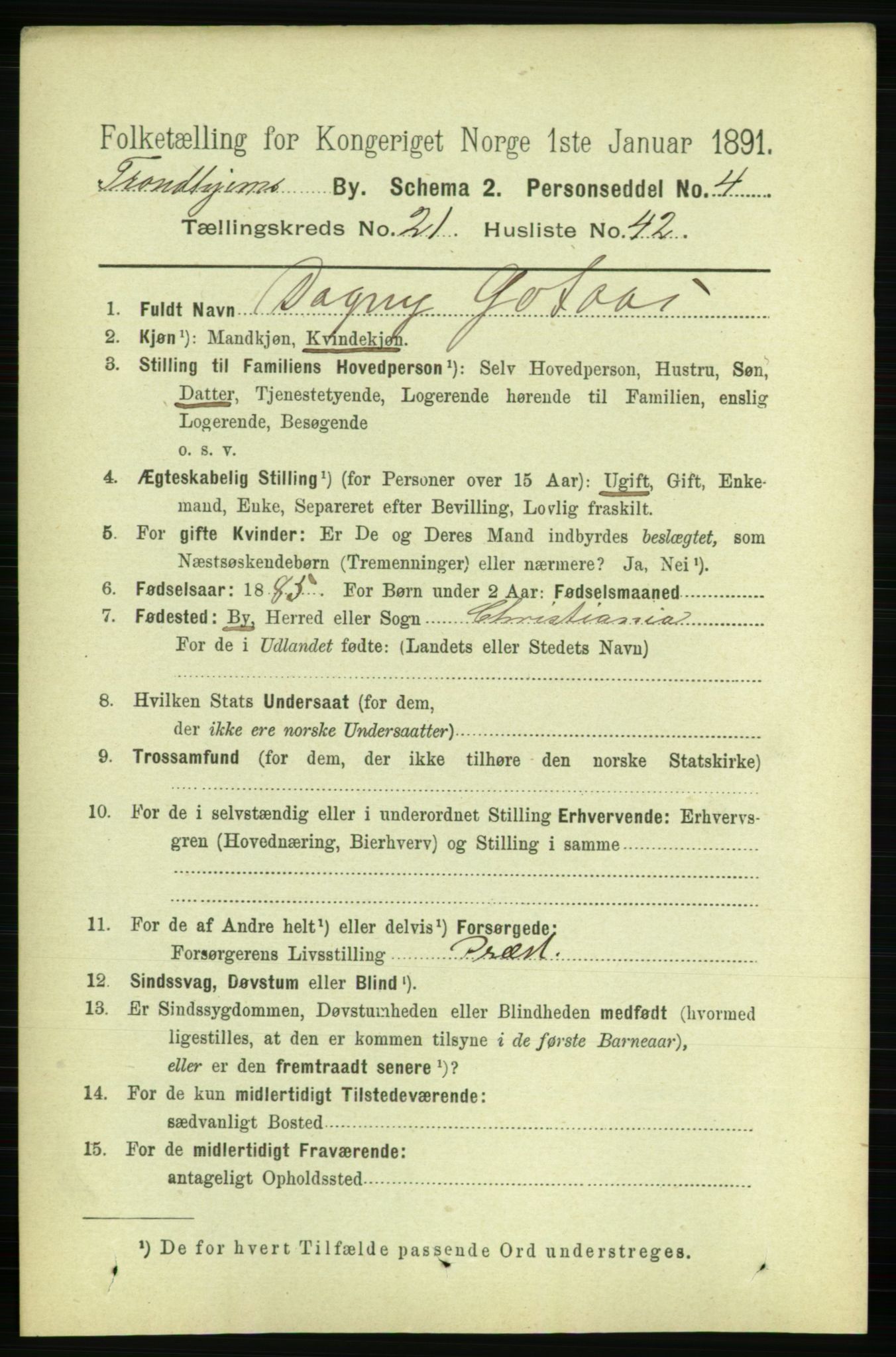 RA, 1891 census for 1601 Trondheim, 1891, p. 16517