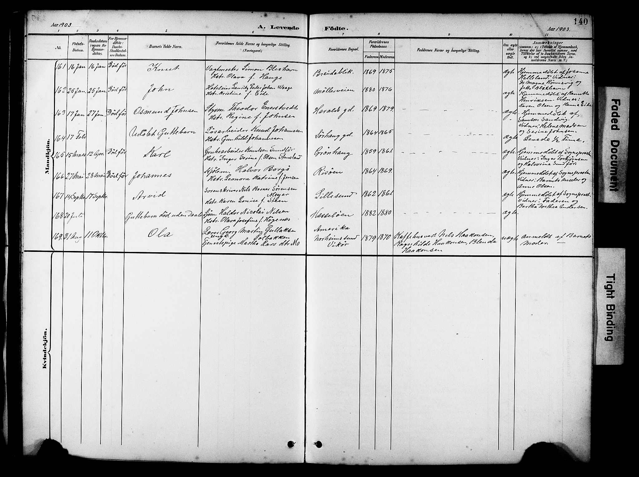 Haugesund sokneprestkontor, AV/SAST-A -101863/H/Ha/Hab/L0005: Parish register (copy) no. B 5, 1894-1908, p. 140