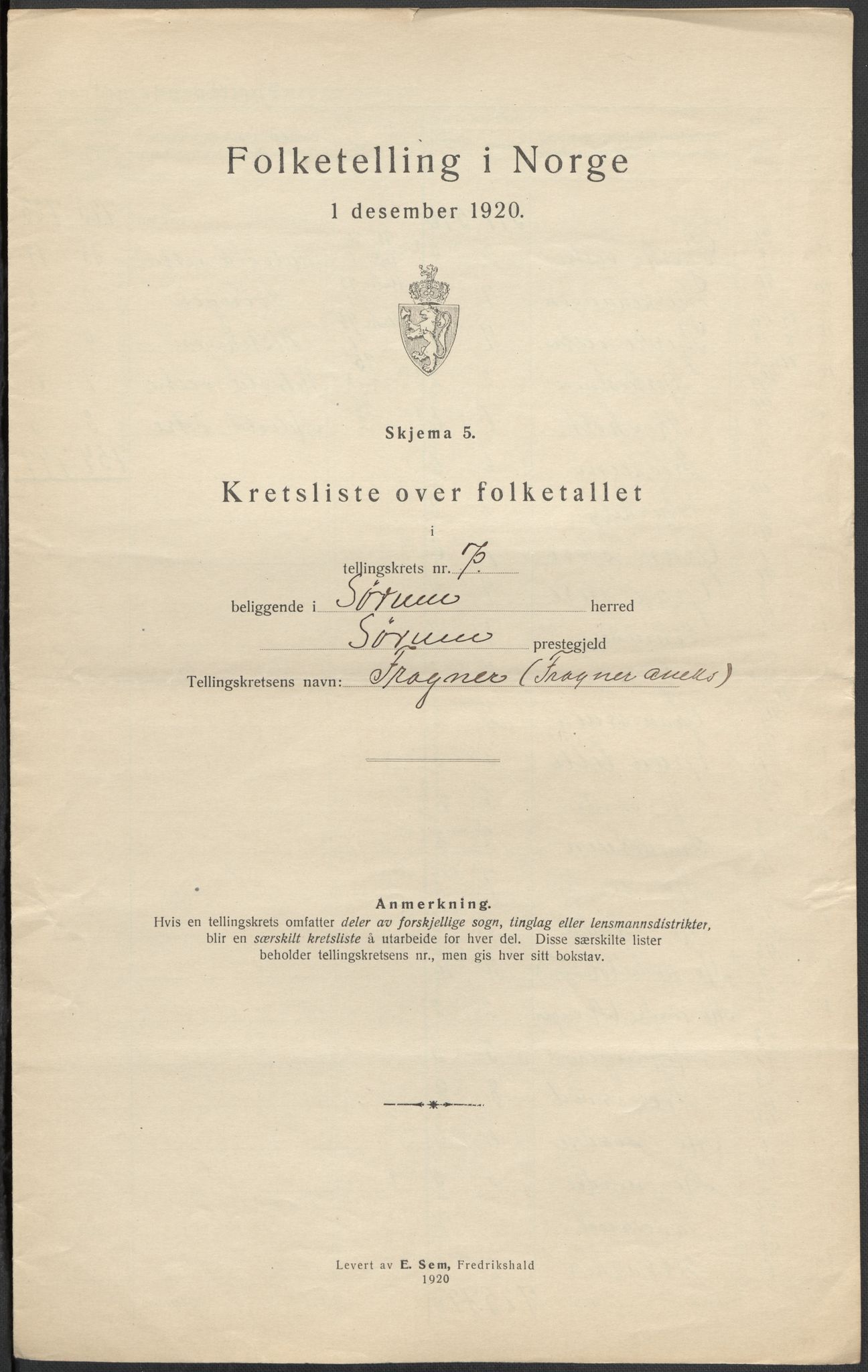 SAO, 1920 census for Sørum, 1920, p. 28