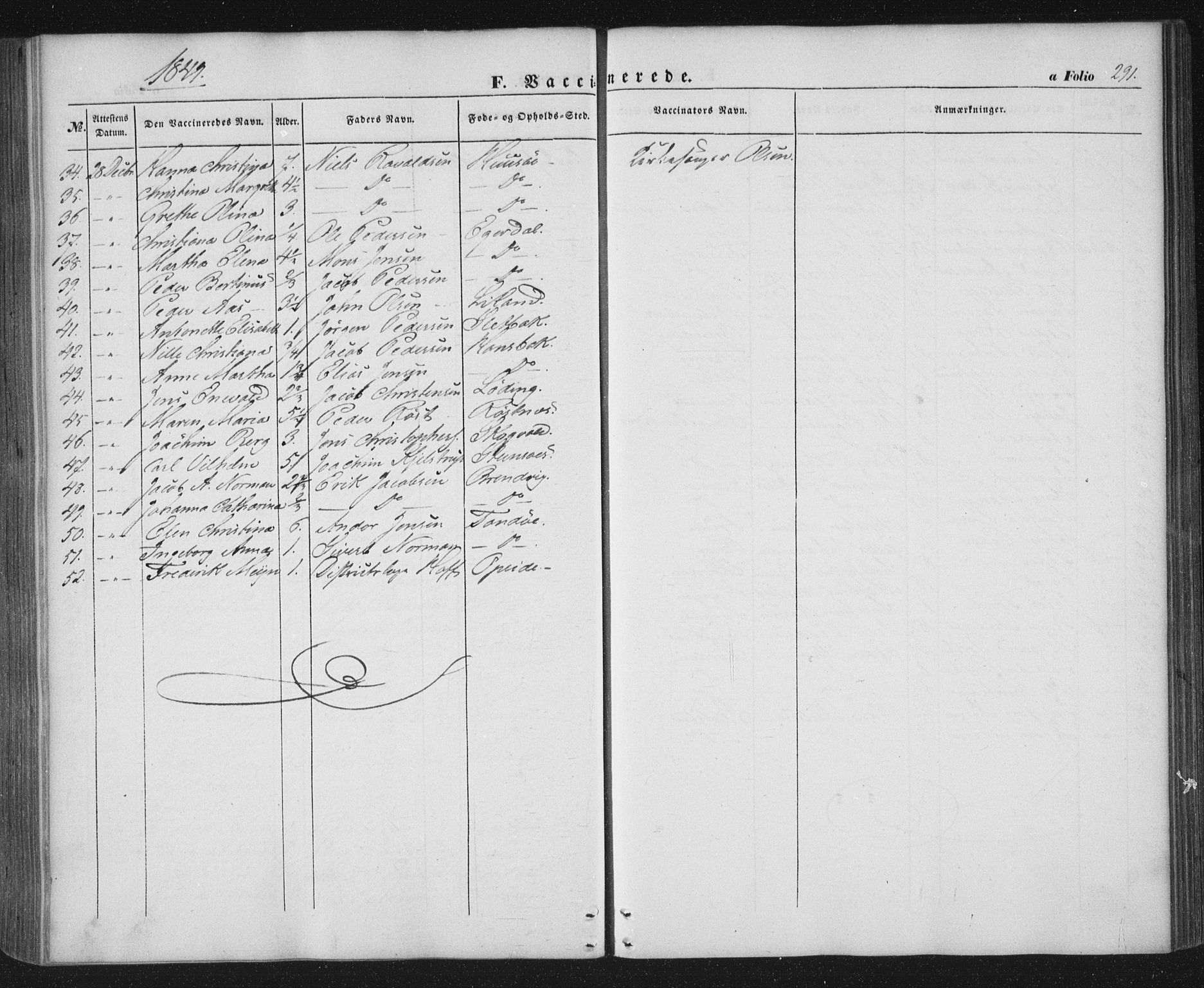 Ministerialprotokoller, klokkerbøker og fødselsregistre - Nordland, AV/SAT-A-1459/859/L0844: Parish register (official) no. 859A04, 1849-1862, p. 291