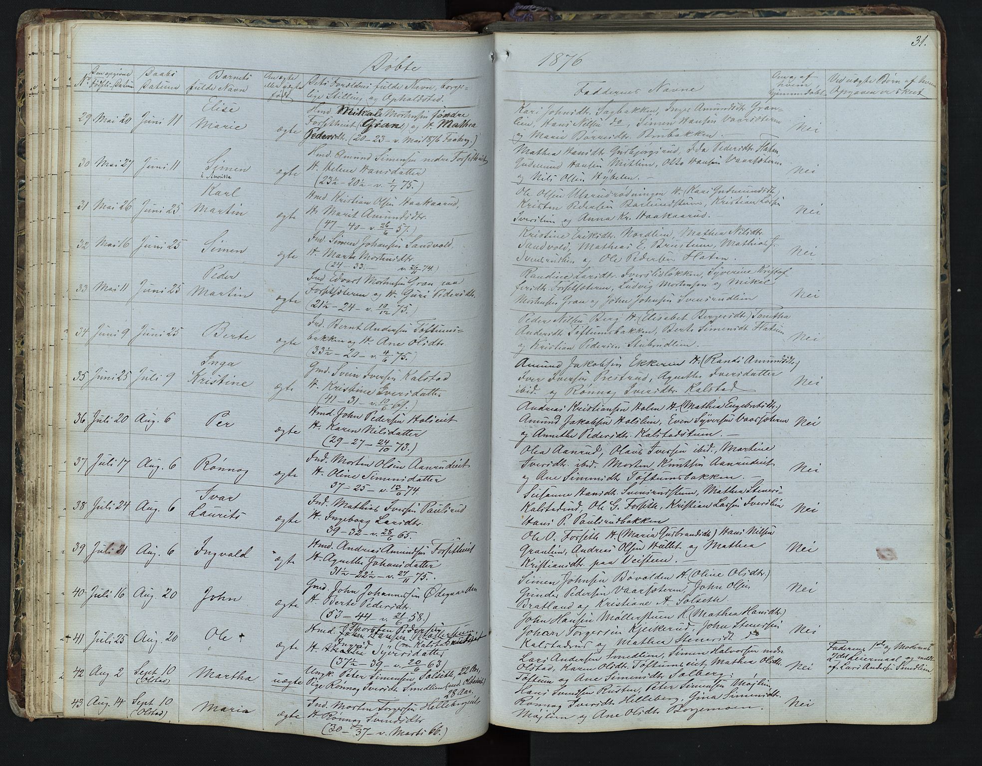 Vestre Gausdal prestekontor, AV/SAH-PREST-094/H/Ha/Hab/L0001: Parish register (copy) no. 1, 1867-1895, p. 31