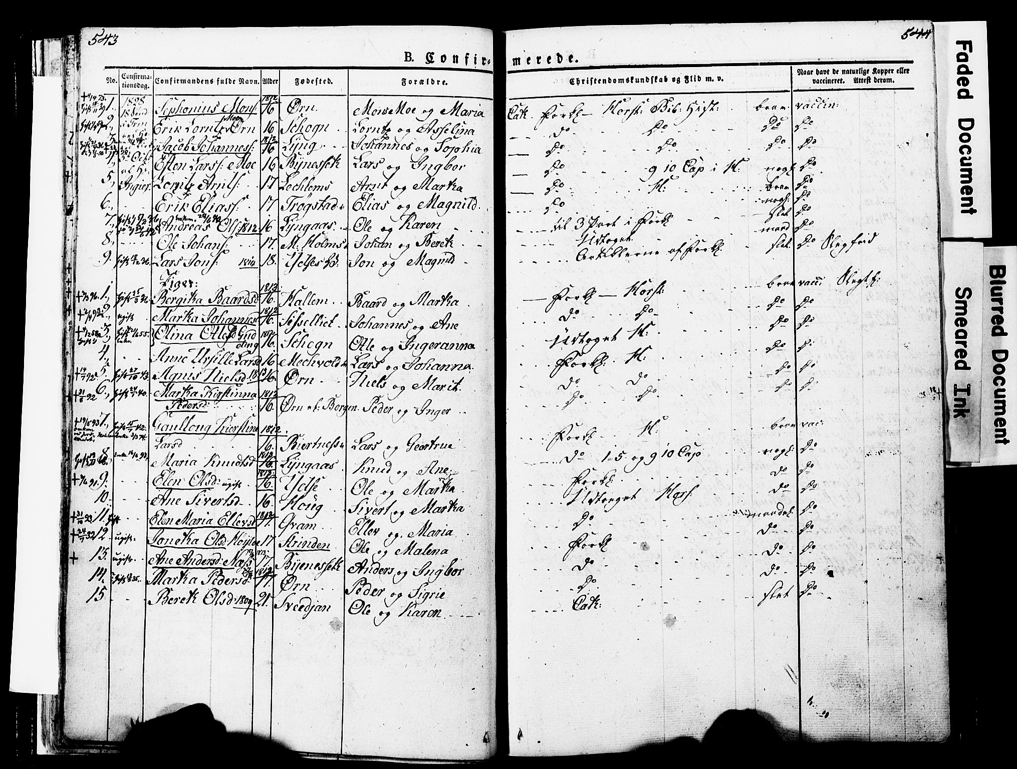 Ministerialprotokoller, klokkerbøker og fødselsregistre - Nord-Trøndelag, SAT/A-1458/723/L0243: Parish register (official) no. 723A12, 1822-1851, p. 543-544
