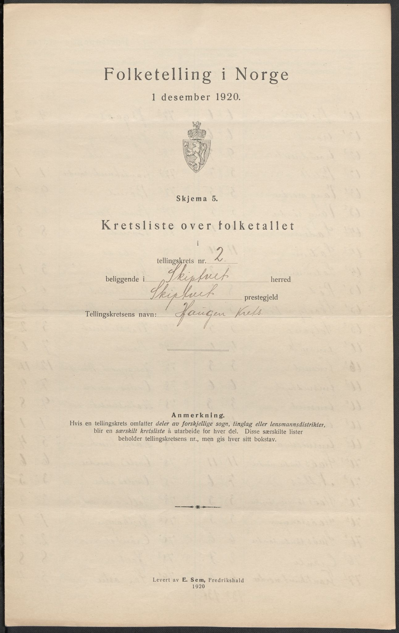 SAO, 1920 census for Skiptvet, 1920, p. 8