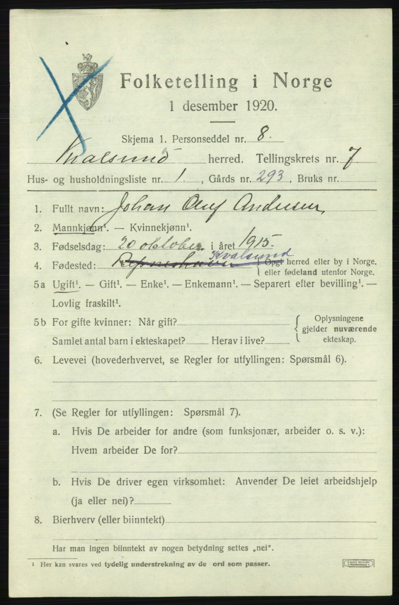 SATØ, 1920 census for , 1920, p. 2132