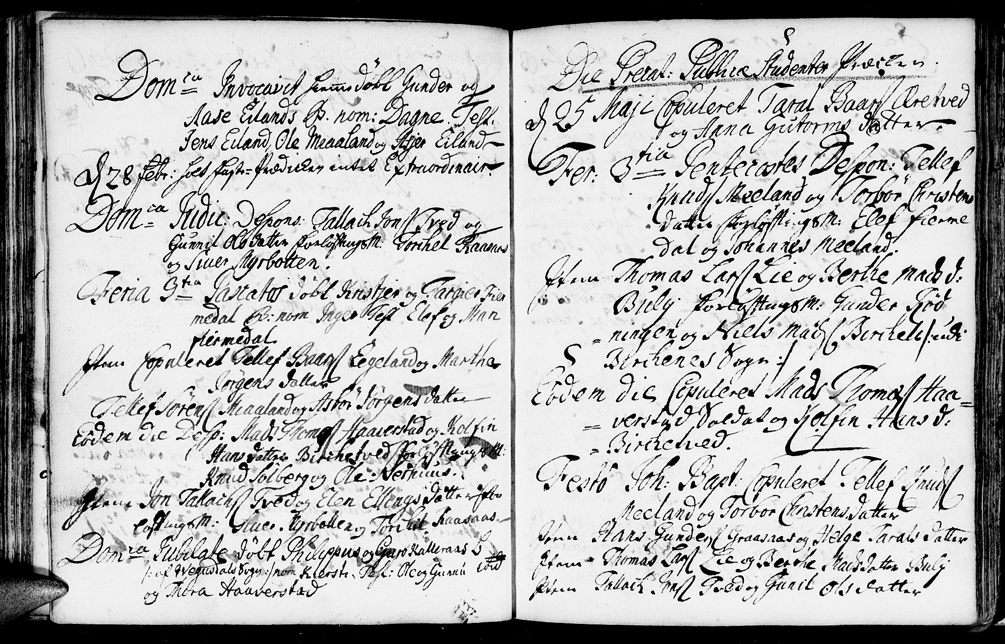 Evje sokneprestkontor, AV/SAK-1111-0008/F/Fa/Fac/L0001: Parish register (official) no. A 1, 1705-1764, p. 167-168