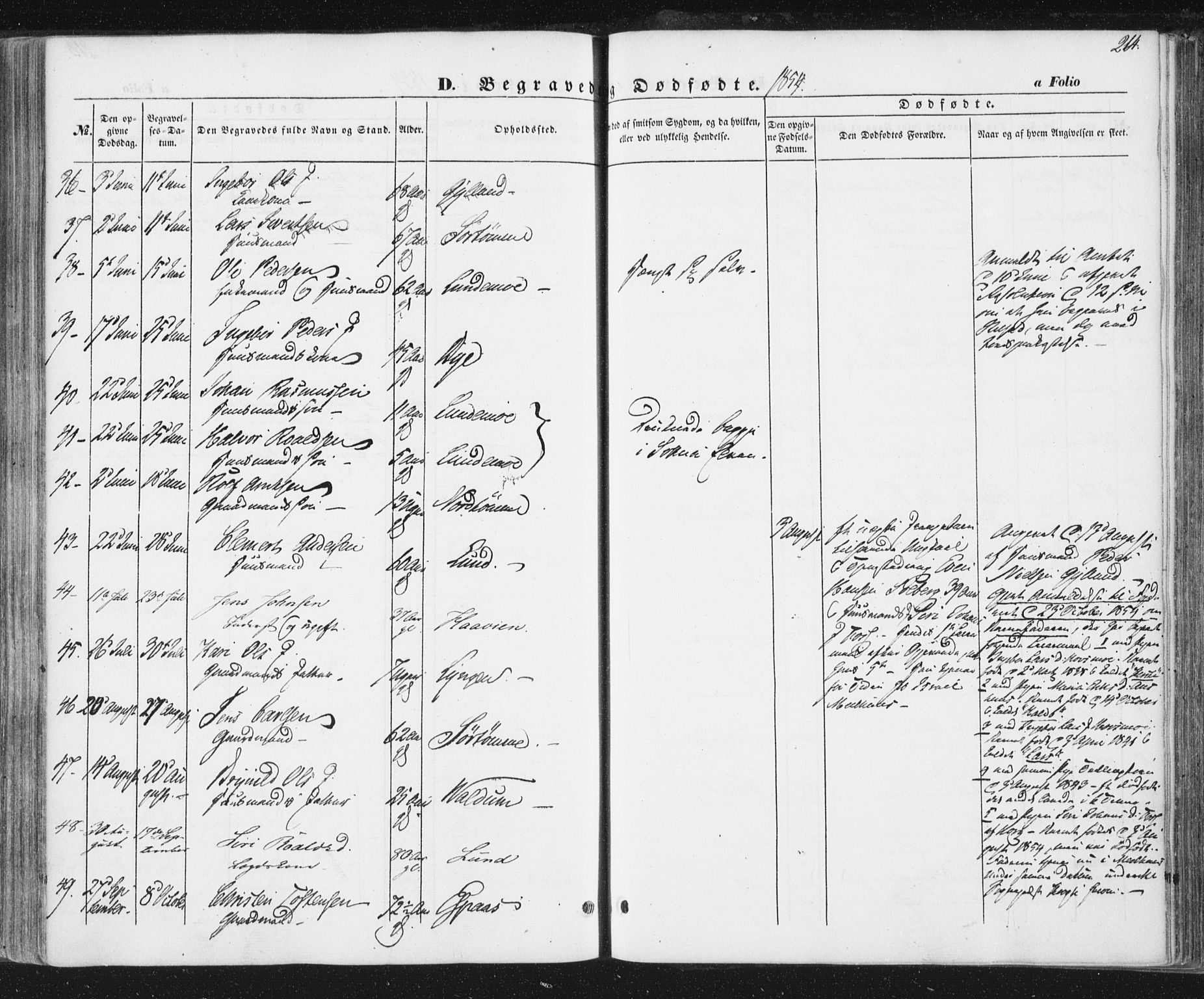 Ministerialprotokoller, klokkerbøker og fødselsregistre - Sør-Trøndelag, AV/SAT-A-1456/692/L1103: Parish register (official) no. 692A03, 1849-1870, p. 214