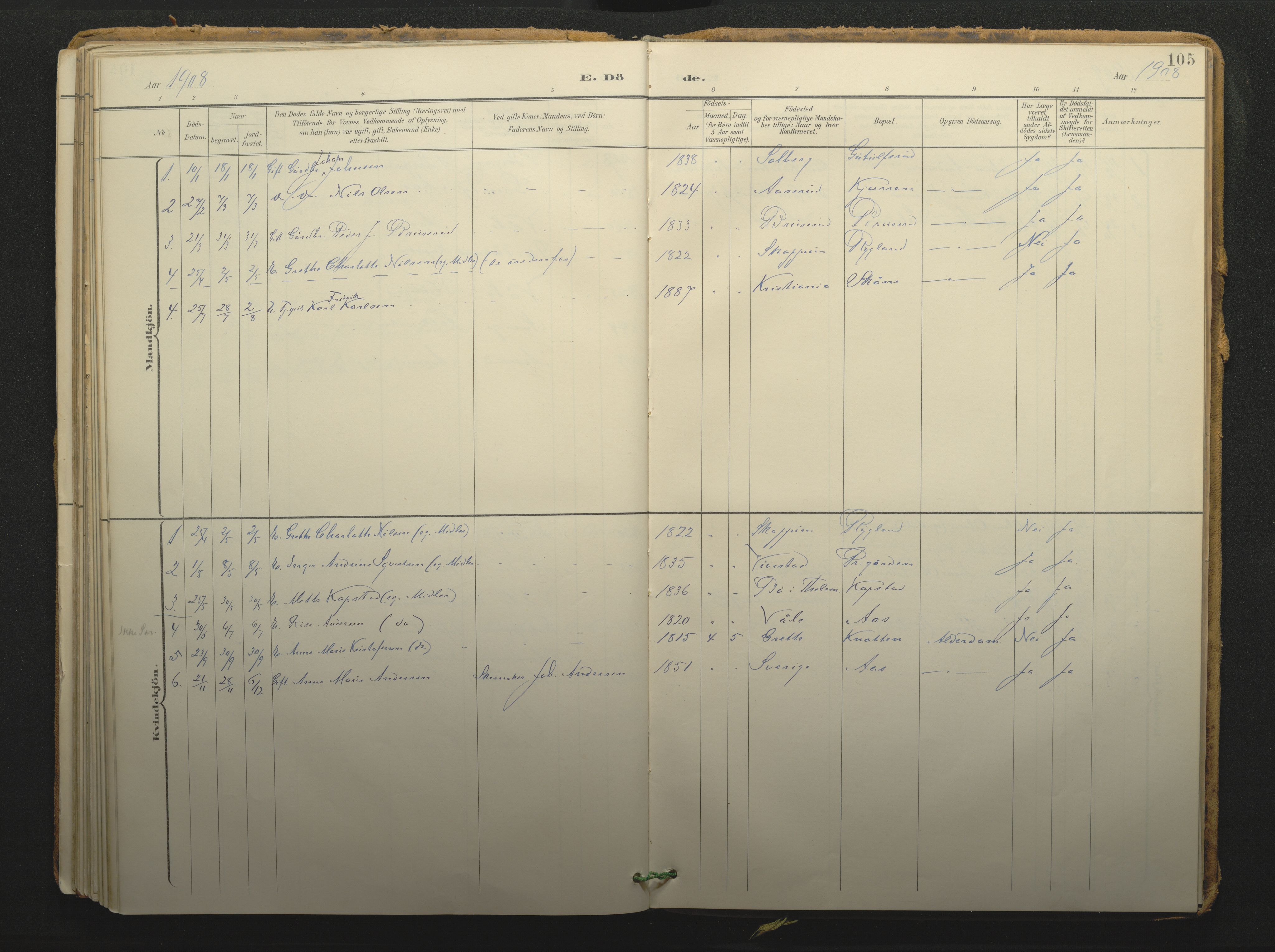 Borre kirkebøker, SAKO/A-338/F/Fc/L0003: Parish register (official) no. III 3, 1896-1919, p. 105