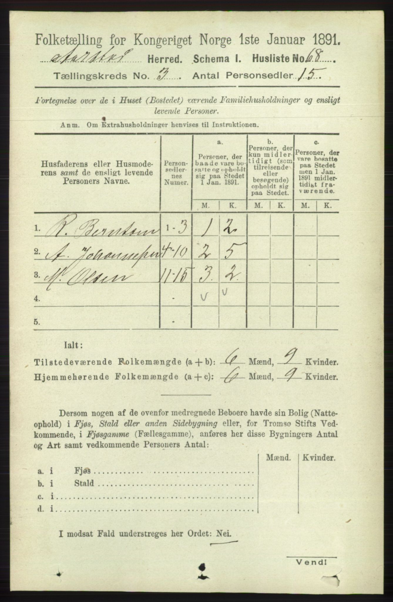 SAB, 1891 Census for 1280 Årstad, 1891, p. 1565