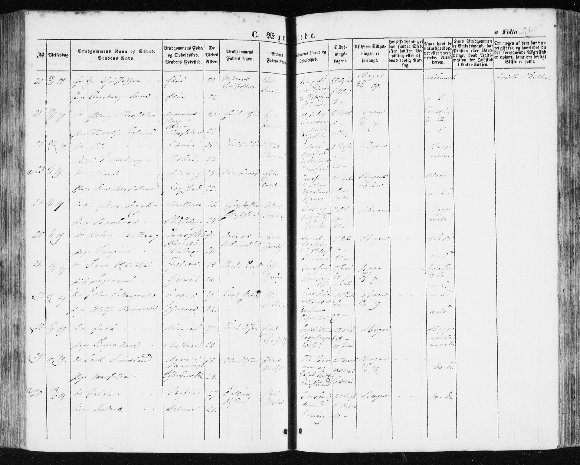 Ministerialprotokoller, klokkerbøker og fødselsregistre - Sør-Trøndelag, SAT/A-1456/634/L0529: Parish register (official) no. 634A05, 1843-1851, p. 239
