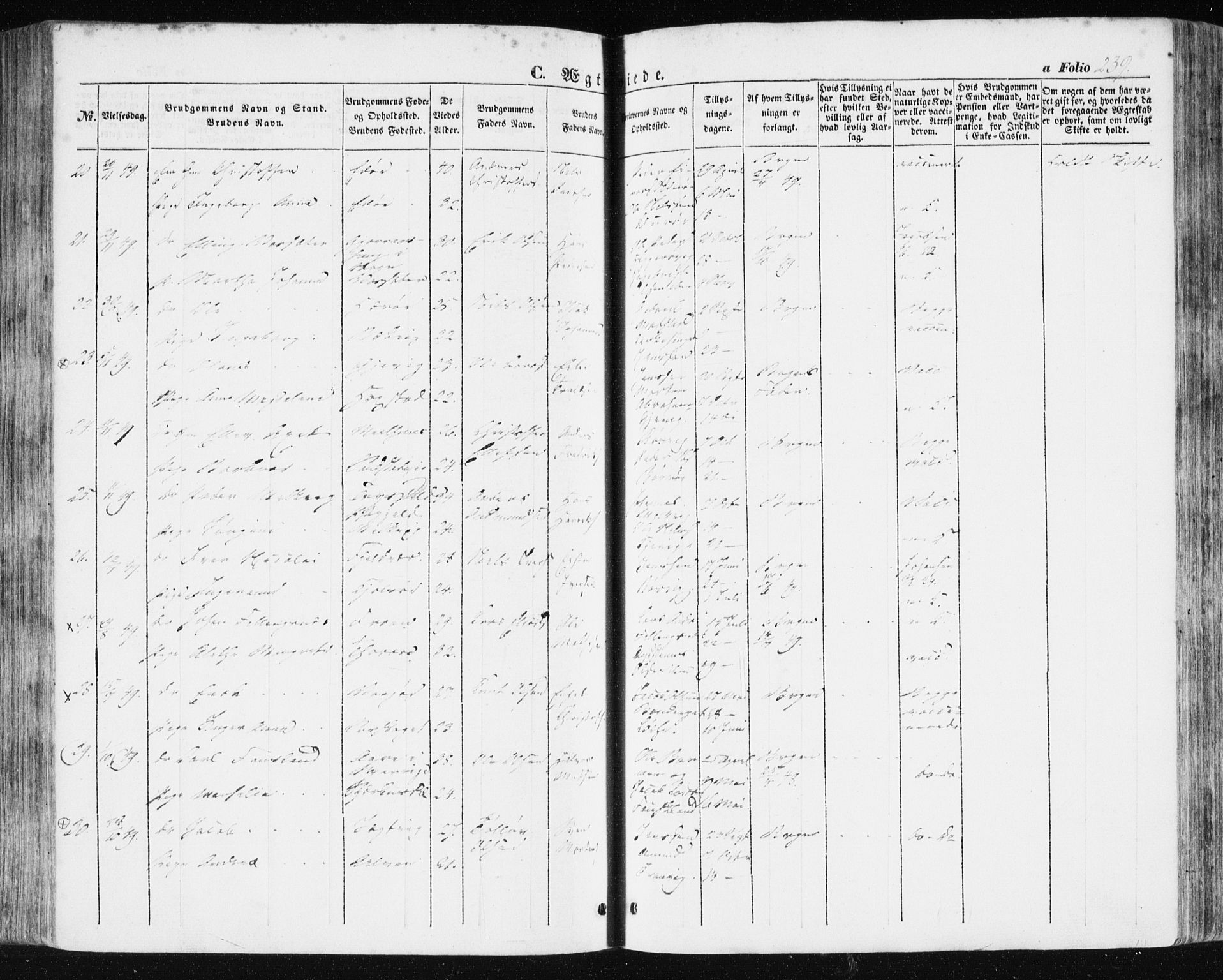 Ministerialprotokoller, klokkerbøker og fødselsregistre - Sør-Trøndelag, AV/SAT-A-1456/634/L0529: Parish register (official) no. 634A05, 1843-1851, p. 239