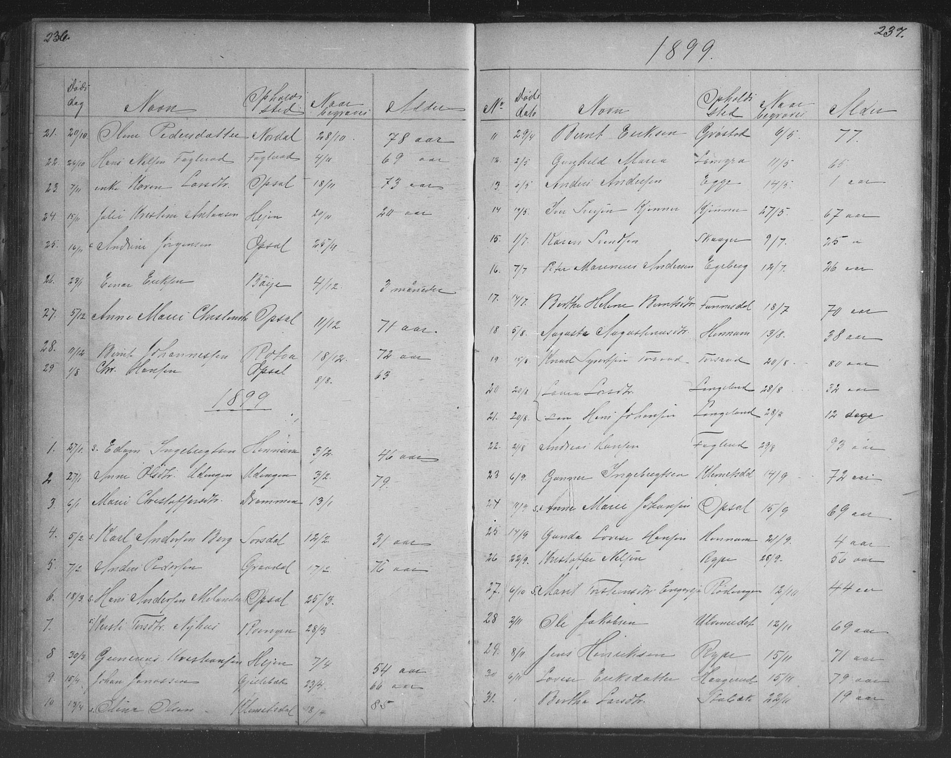Lier kirkebøker, SAKO/A-230/G/Gc/L0001: Parish register (copy) no. III 1, 1873-1903, p. 236-237