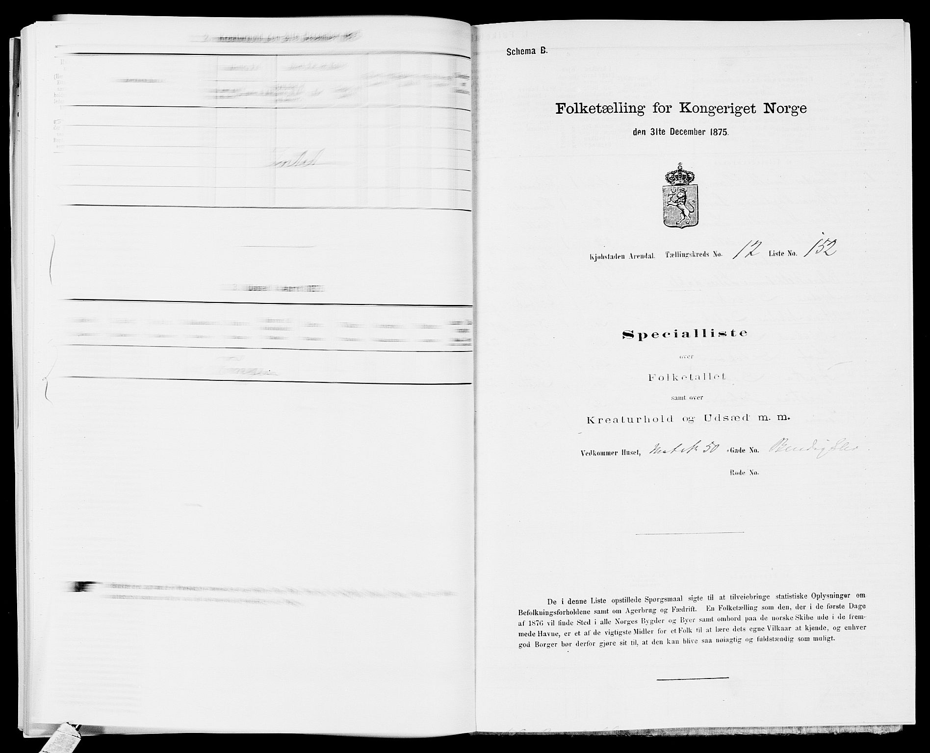 SAK, 1875 census for 0903P Arendal, 1875, p. 360