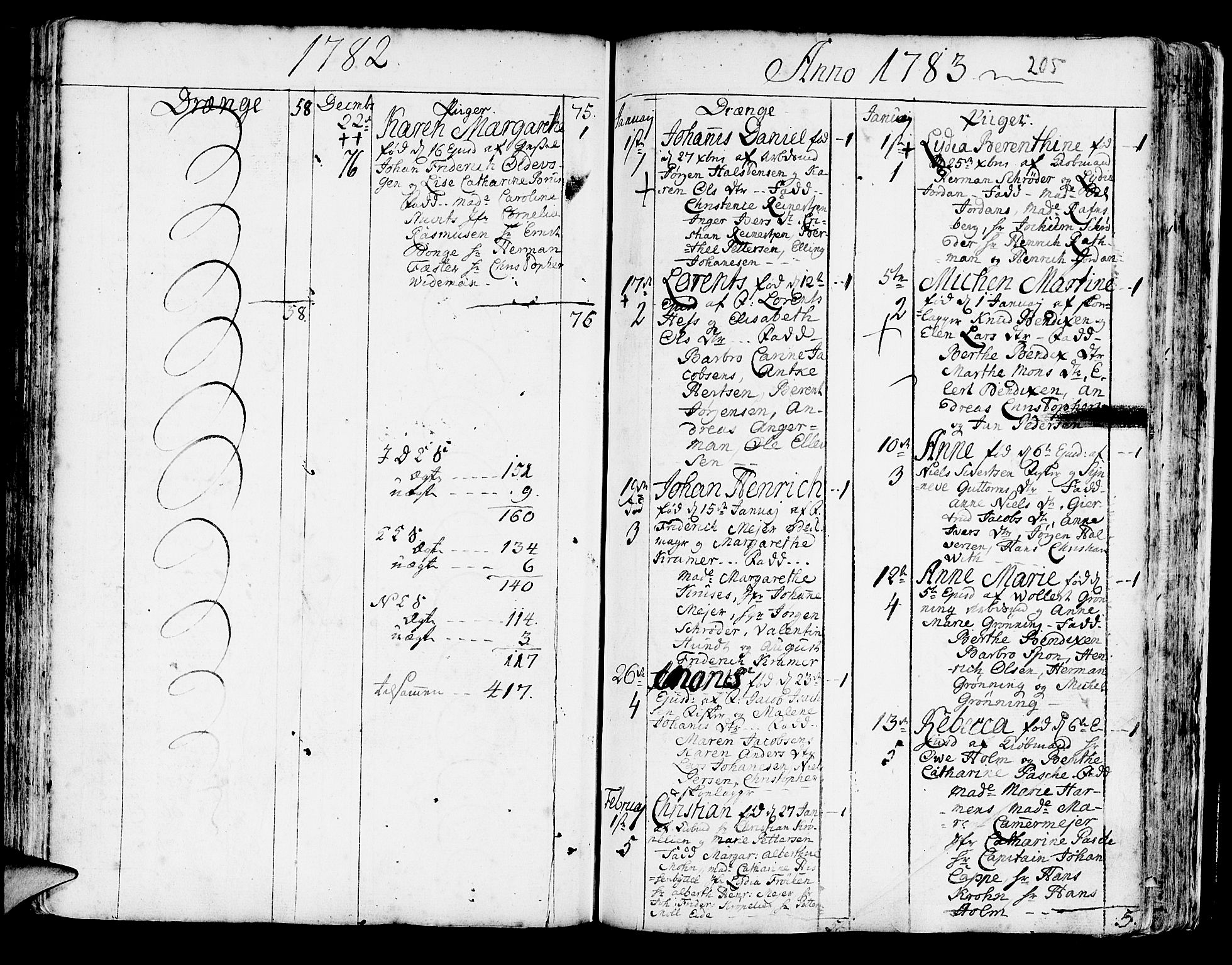 Korskirken sokneprestembete, SAB/A-76101/H/Haa/L0005: Parish register (official) no. A 5, 1751-1789, p. 205