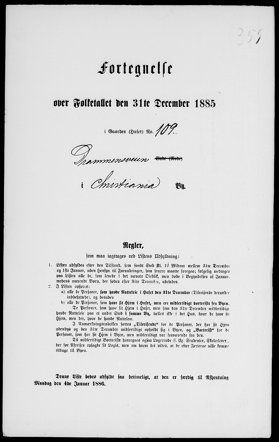 RA, 1885 census for 0301 Kristiania, 1885, p. 5549