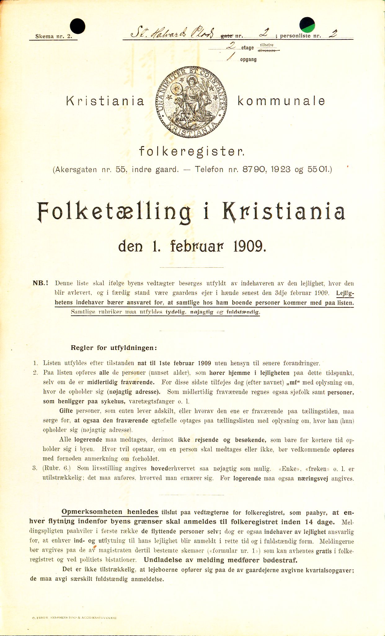 OBA, Municipal Census 1909 for Kristiania, 1909, p. 79881