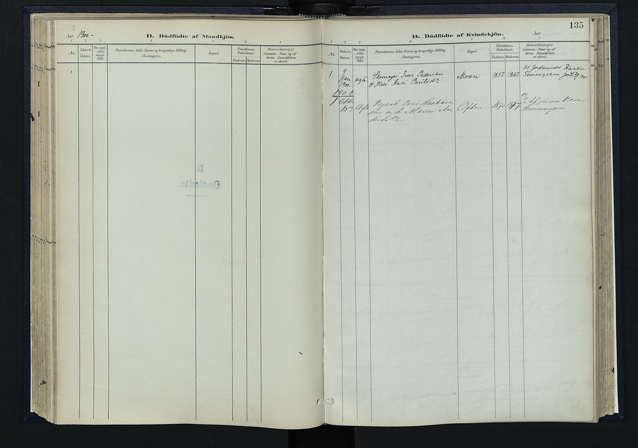 Tynset prestekontor, SAH/PREST-058/H/Ha/Haa/L0025: Parish register (official) no. 25, 1900-1914, p. 135