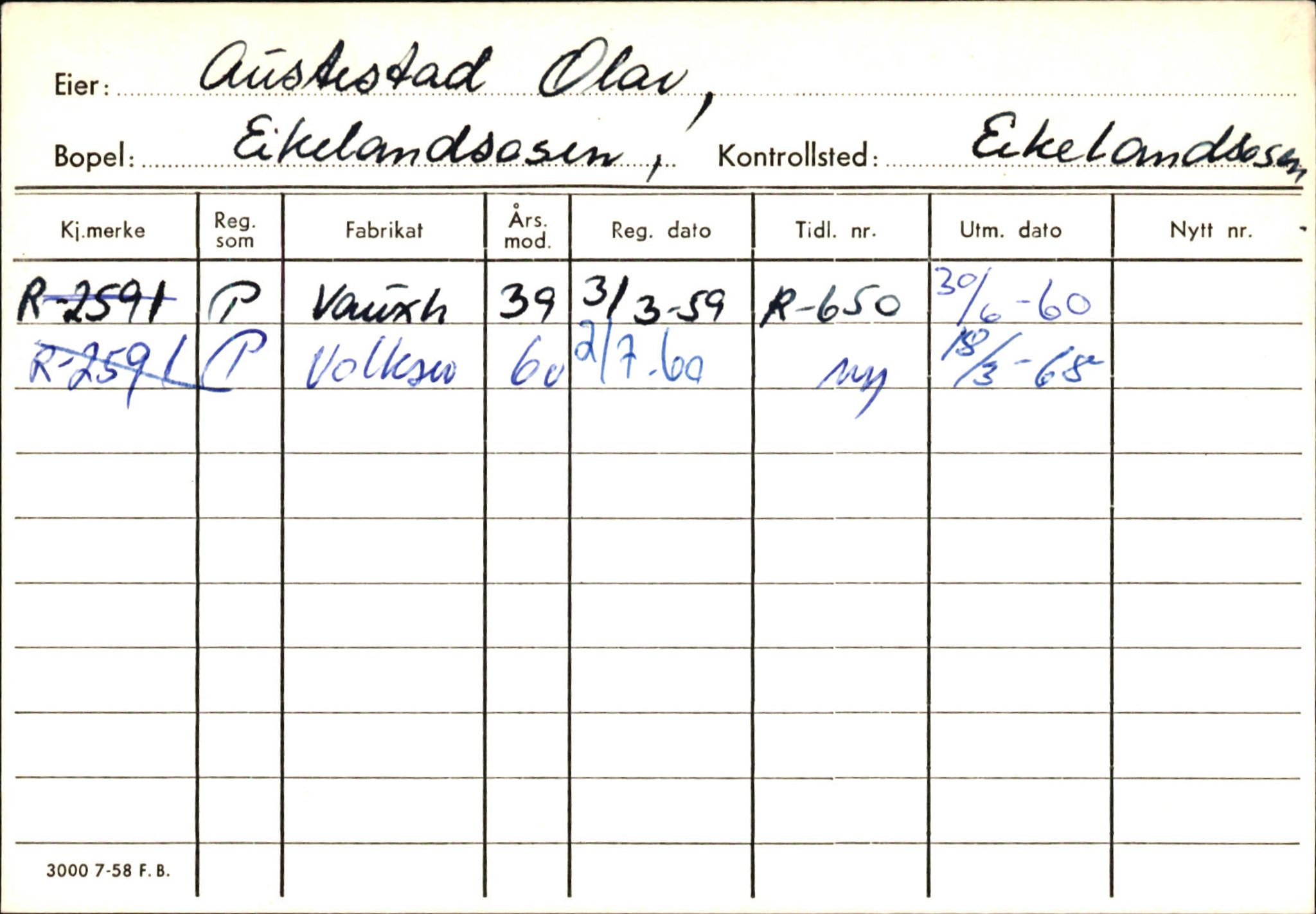 Statens vegvesen, Hordaland vegkontor, AV/SAB-A-5201/2/Ha/L0003: R-eierkort A-B, 1920-1971, p. 30