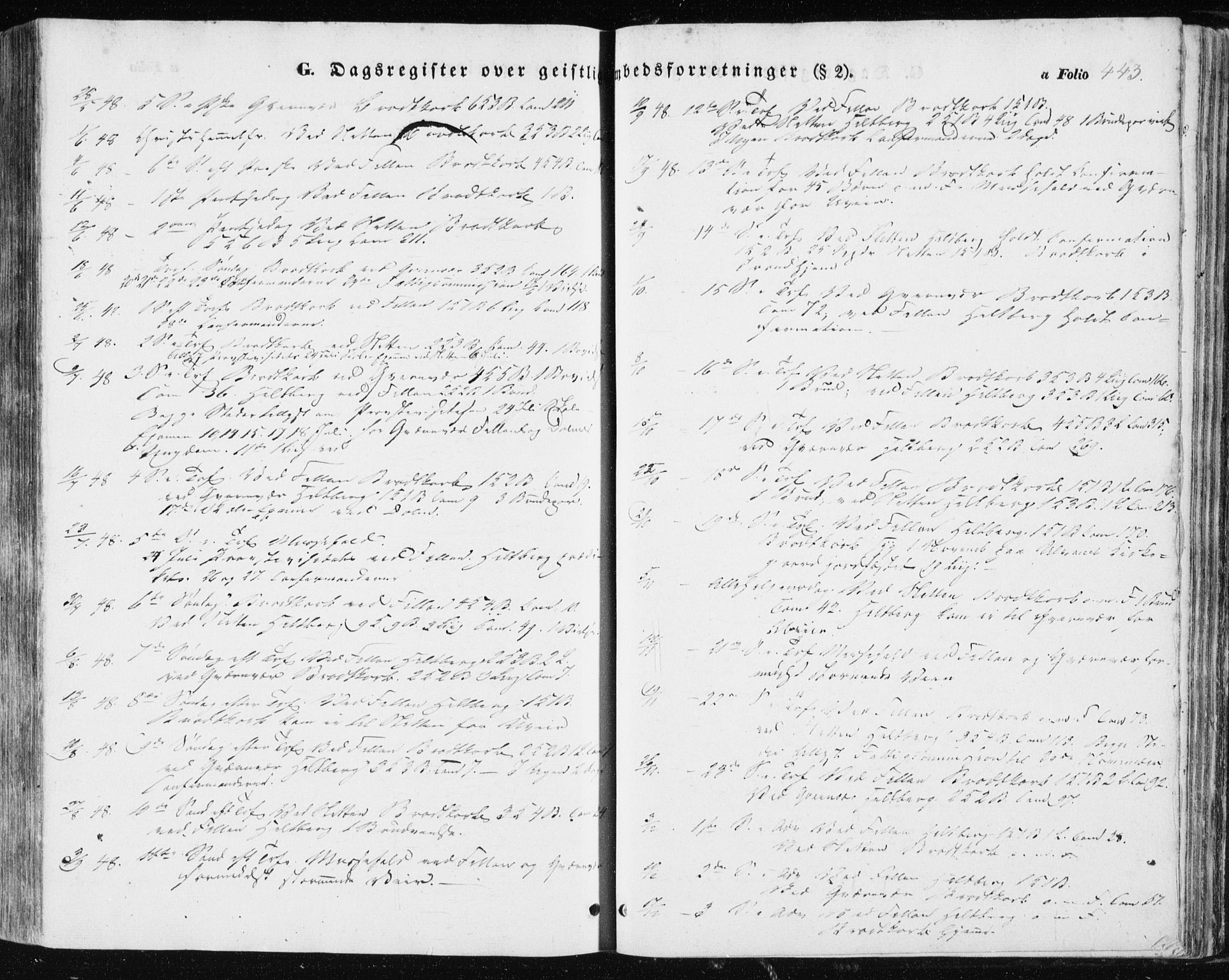 Ministerialprotokoller, klokkerbøker og fødselsregistre - Sør-Trøndelag, SAT/A-1456/634/L0529: Parish register (official) no. 634A05, 1843-1851, p. 443