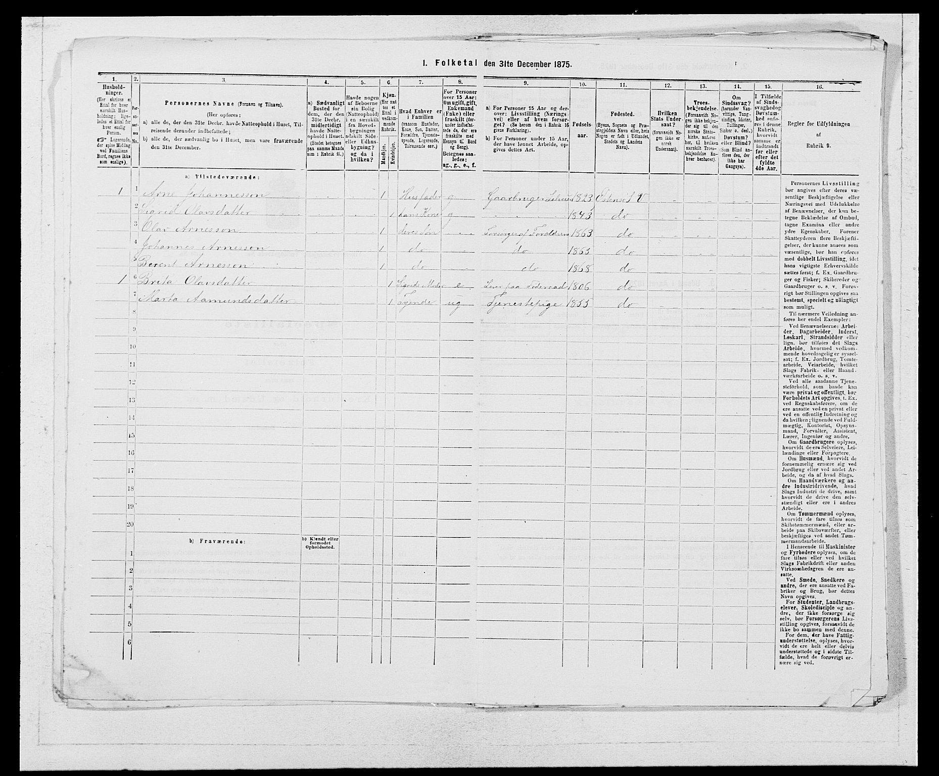 SAB, 1875 census for 1238P Vikør, 1875, p. 781