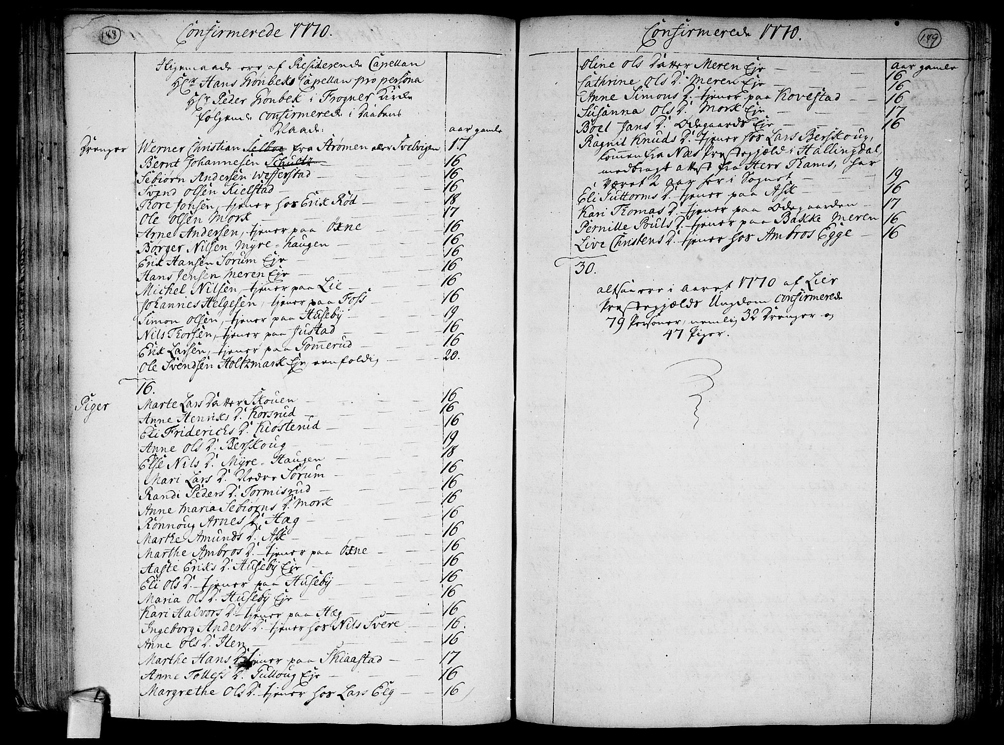 Lier kirkebøker, AV/SAKO-A-230/F/Fa/L0005: Parish register (official) no. I 5, 1764-1777, p. 148-149