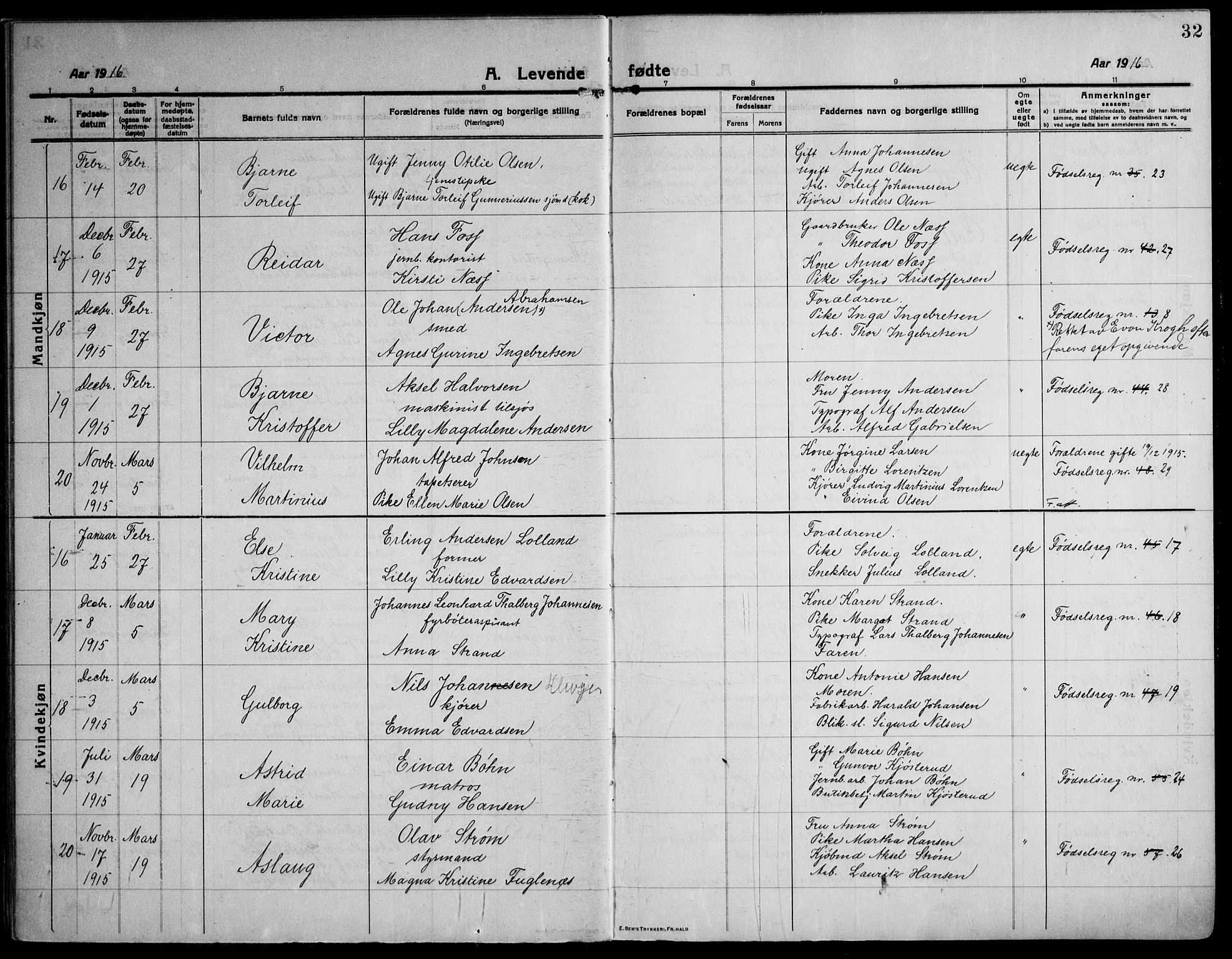 Strømsø kirkebøker, SAKO/A-246/F/Fa/L0029: Parish register (official) no. I 27, 1915-1930, p. 32