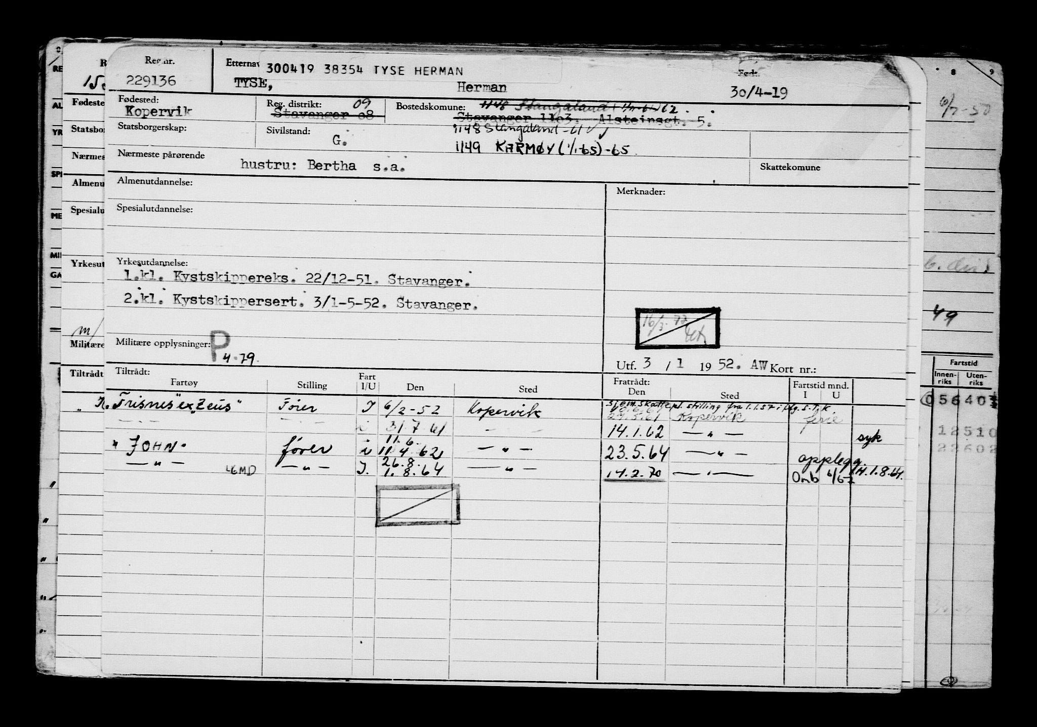 Direktoratet for sjømenn, AV/RA-S-3545/G/Gb/L0168: Hovedkort, 1919, p. 350