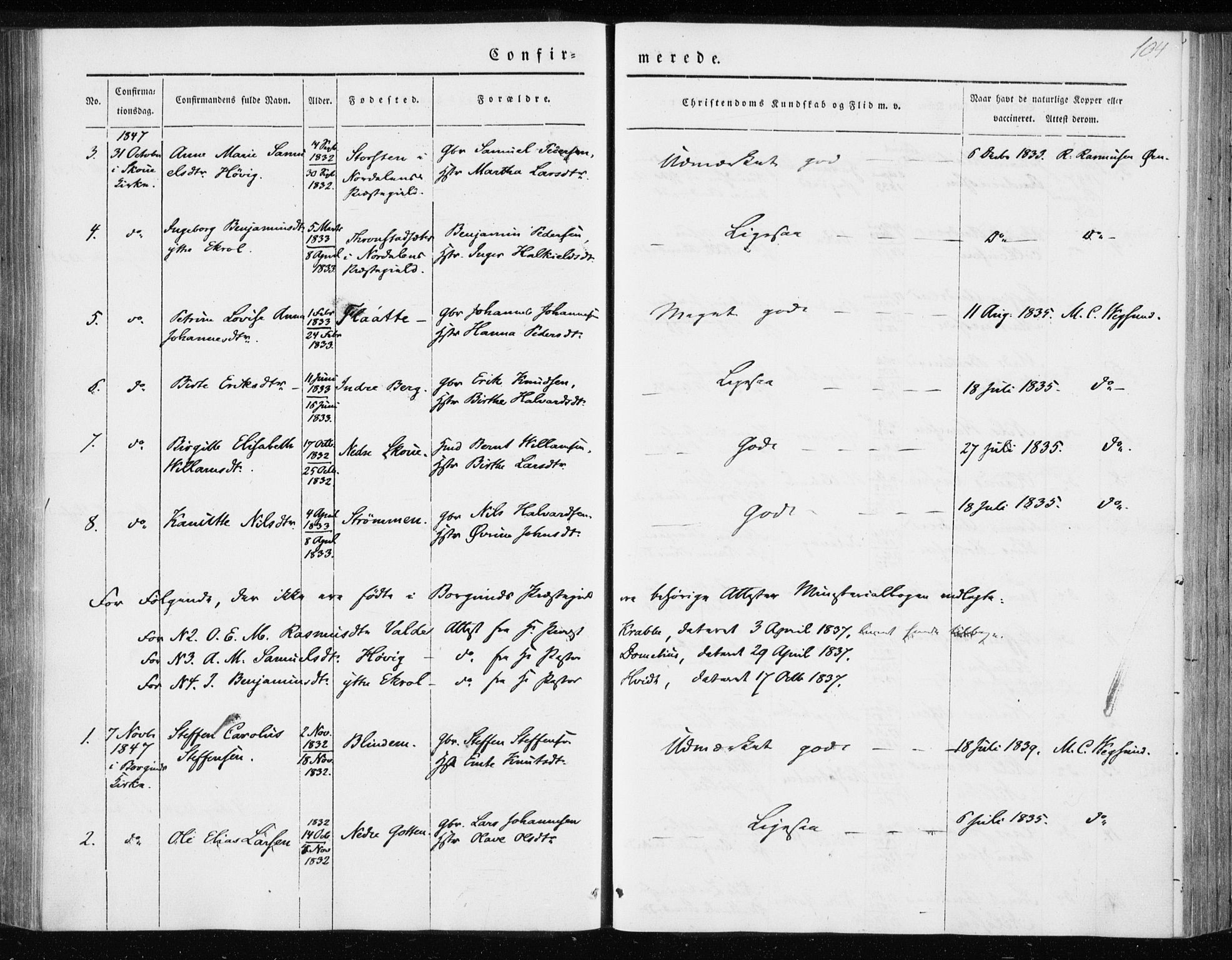 Ministerialprotokoller, klokkerbøker og fødselsregistre - Møre og Romsdal, AV/SAT-A-1454/528/L0415: Curate's parish register no. 528B03, 1843-1852, p. 104