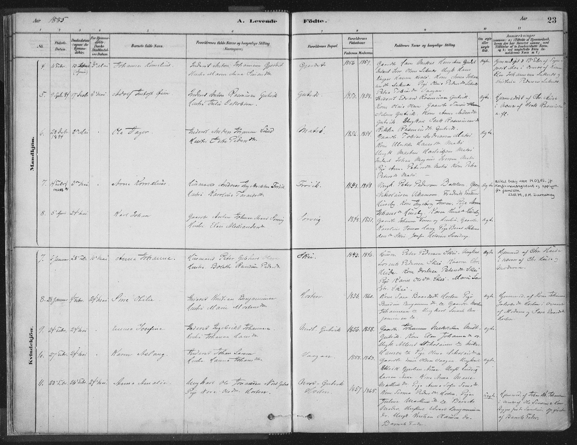 Ministerialprotokoller, klokkerbøker og fødselsregistre - Nord-Trøndelag, SAT/A-1458/788/L0697: Parish register (official) no. 788A04, 1878-1902, p. 23