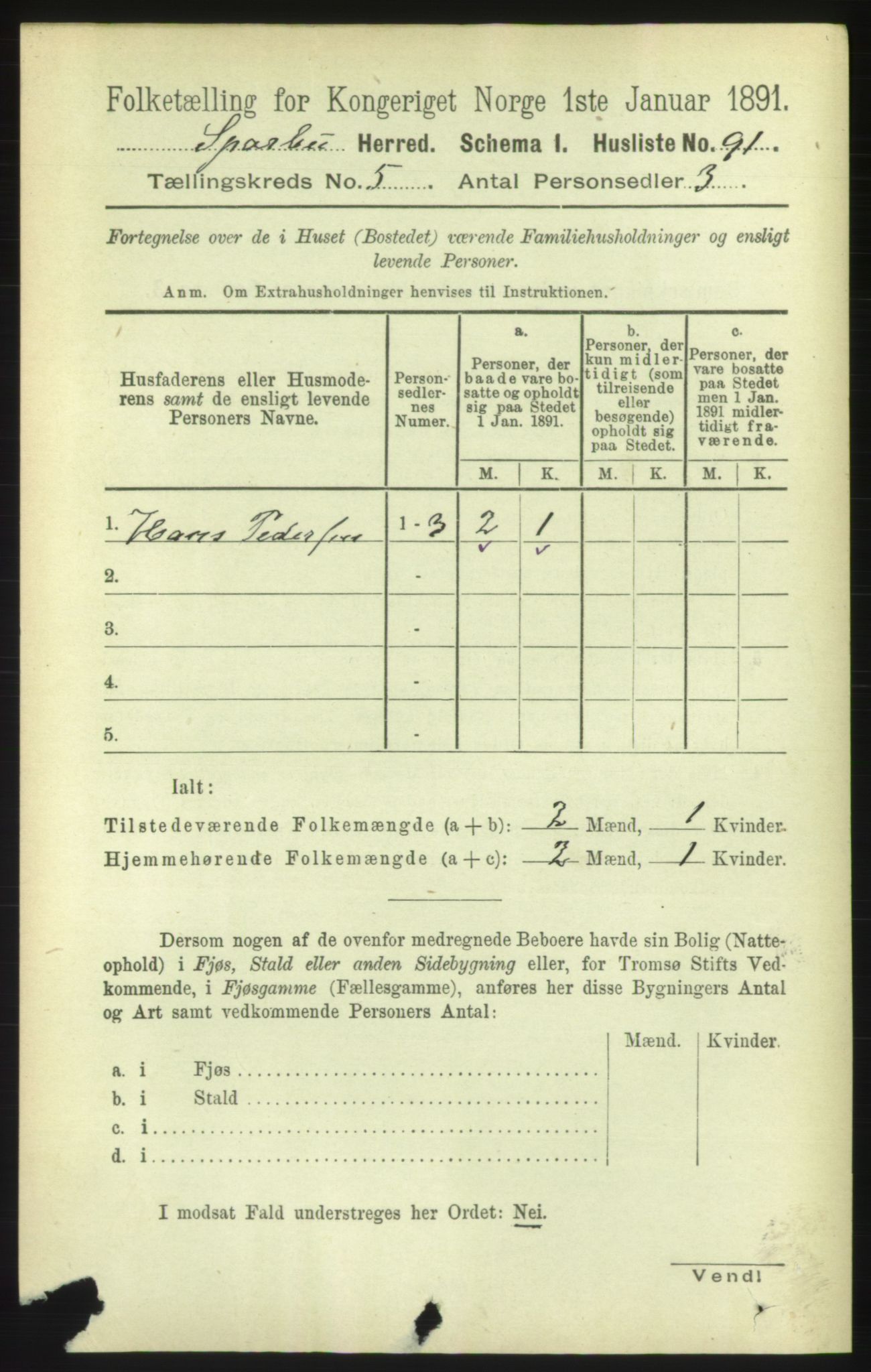 RA, 1891 census for 1731 Sparbu, 1891, p. 1674