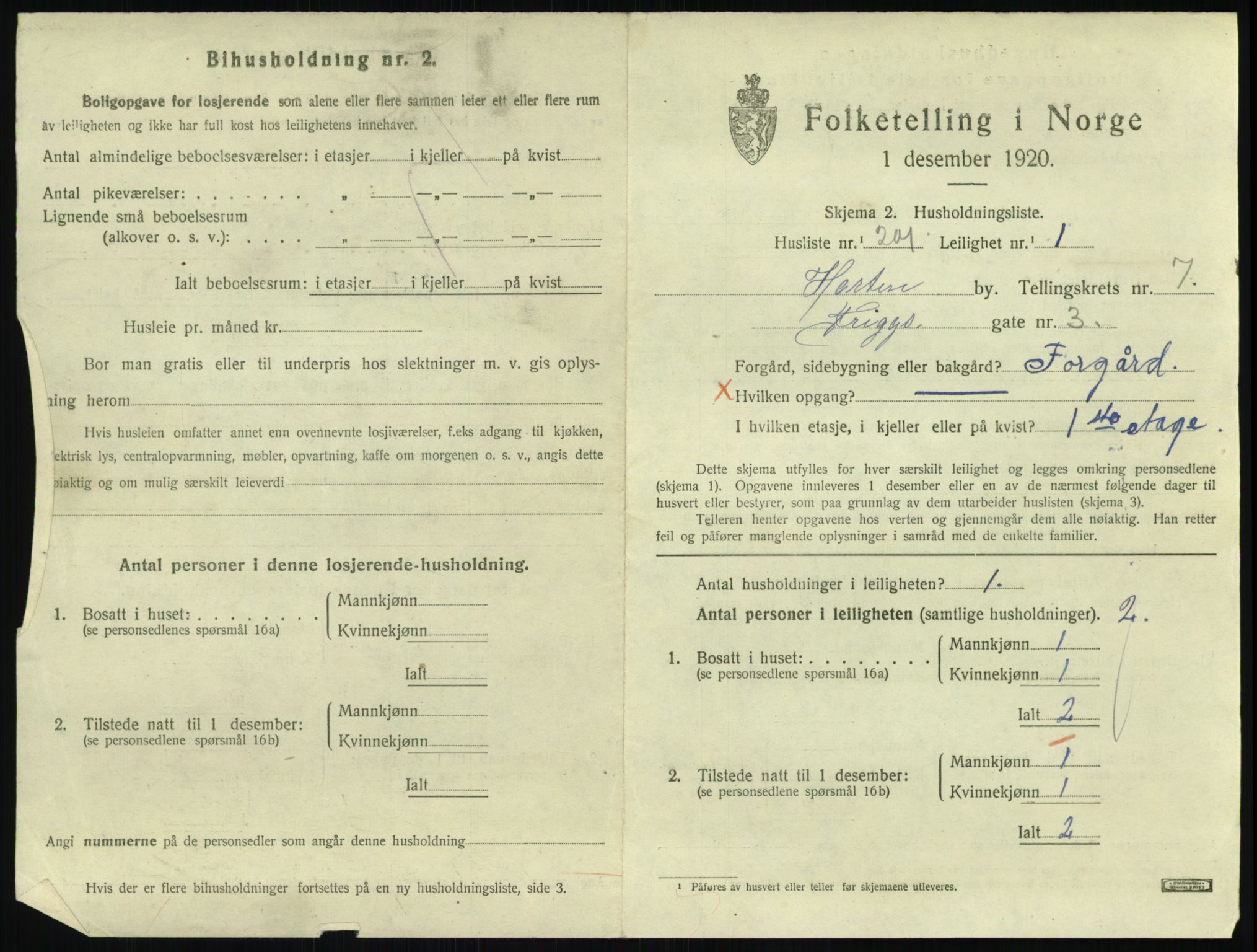 SAKO, 1920 census for Horten, 1920, p. 7955