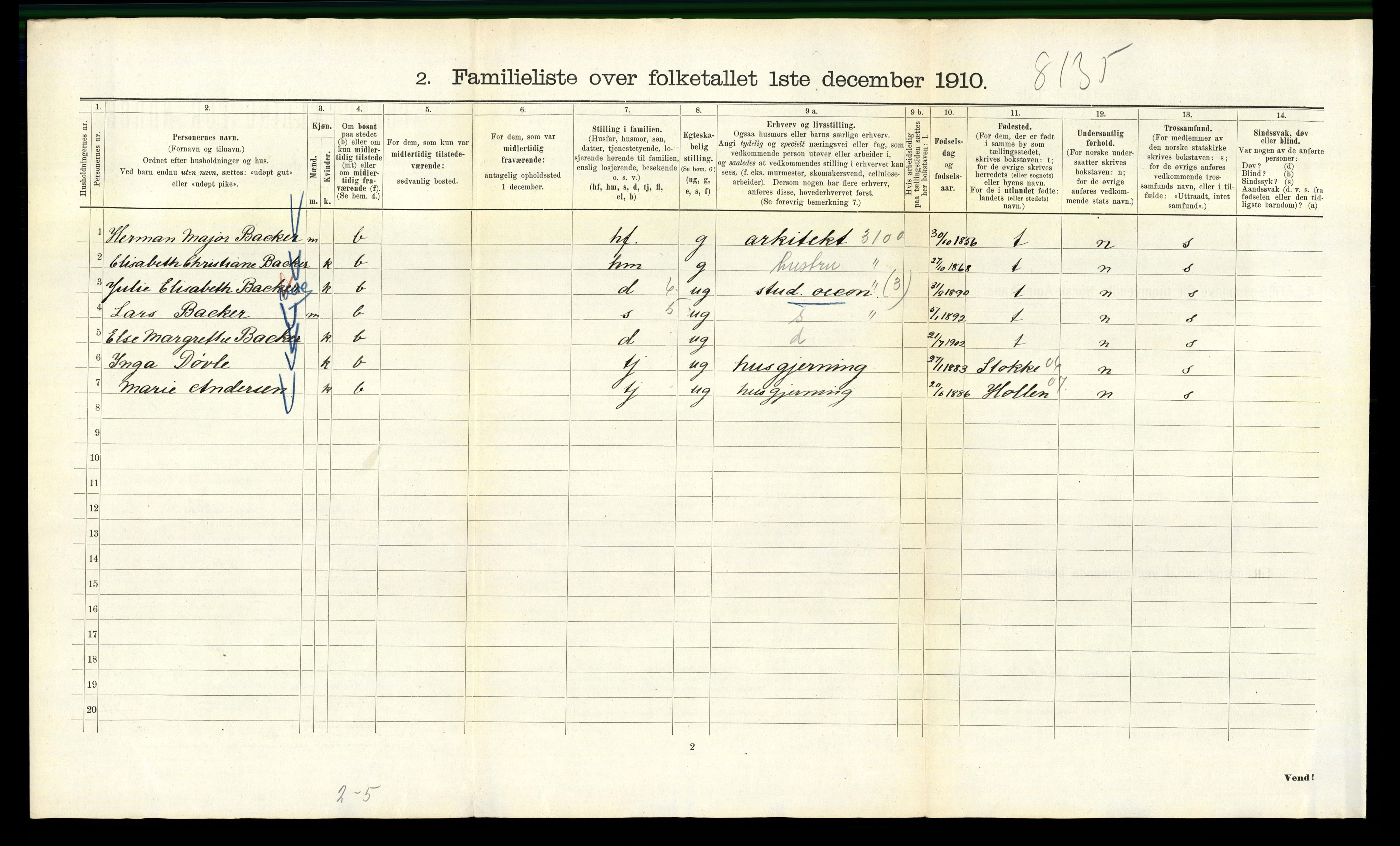 RA, 1910 census for Kristiania, 1910, p. 95170