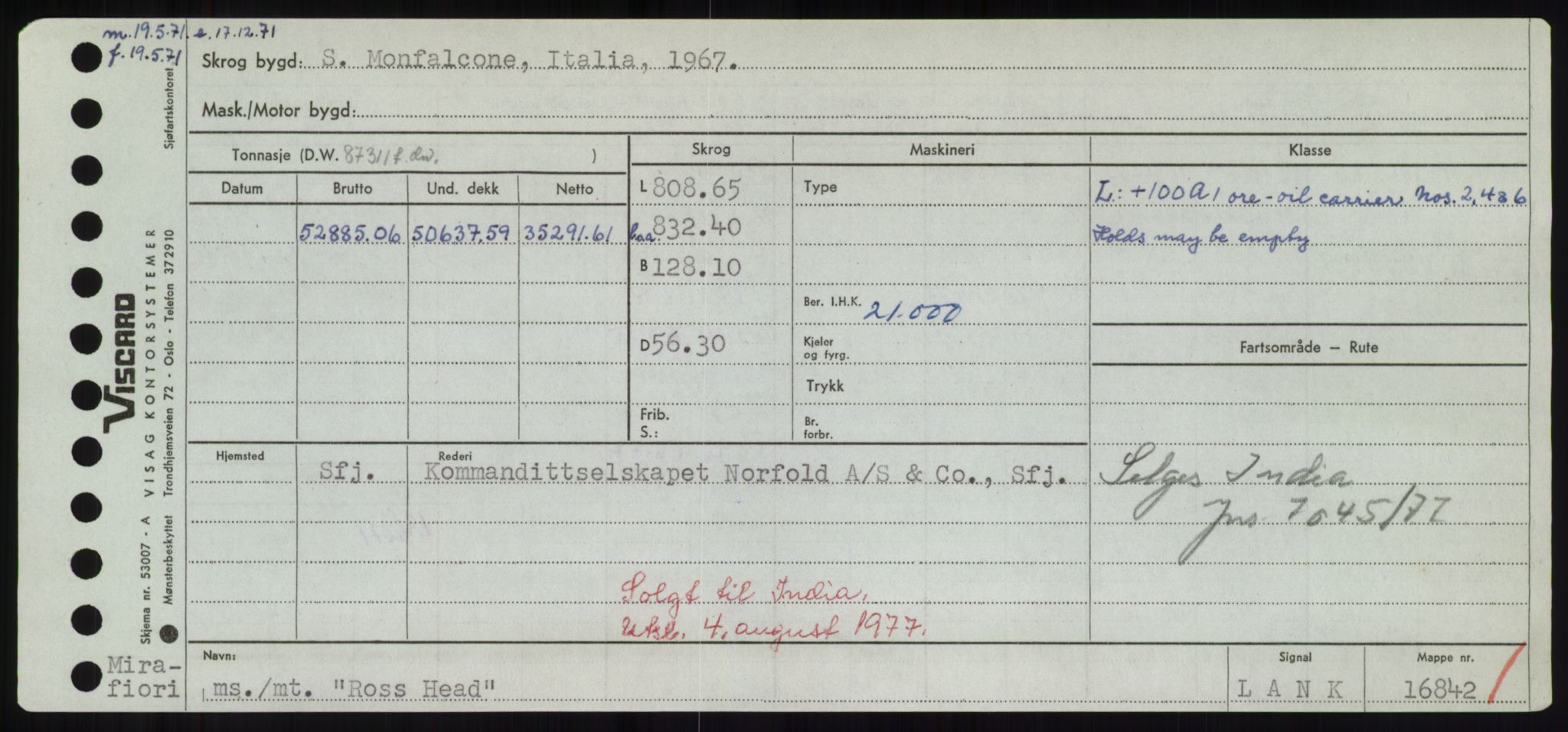 Sjøfartsdirektoratet med forløpere, Skipsmålingen, RA/S-1627/H/Hd/L0031: Fartøy, Rju-Sam, p. 189