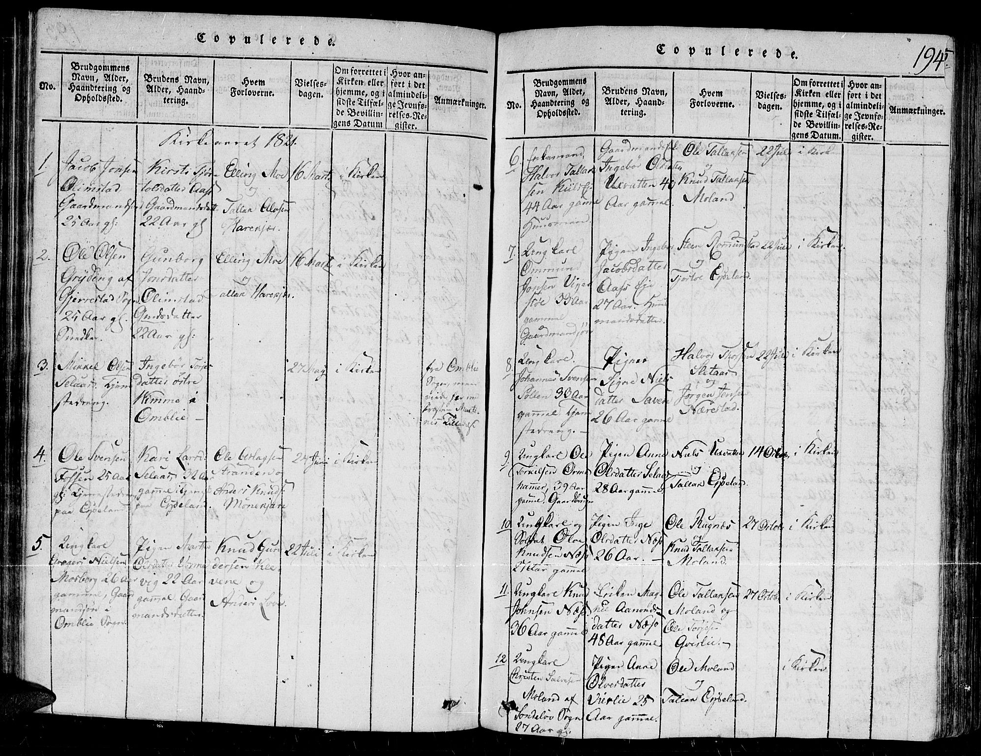 Gjerstad sokneprestkontor, SAK/1111-0014/F/Fb/Fbb/L0001: Parish register (copy) no. B 1, 1813-1863, p. 194