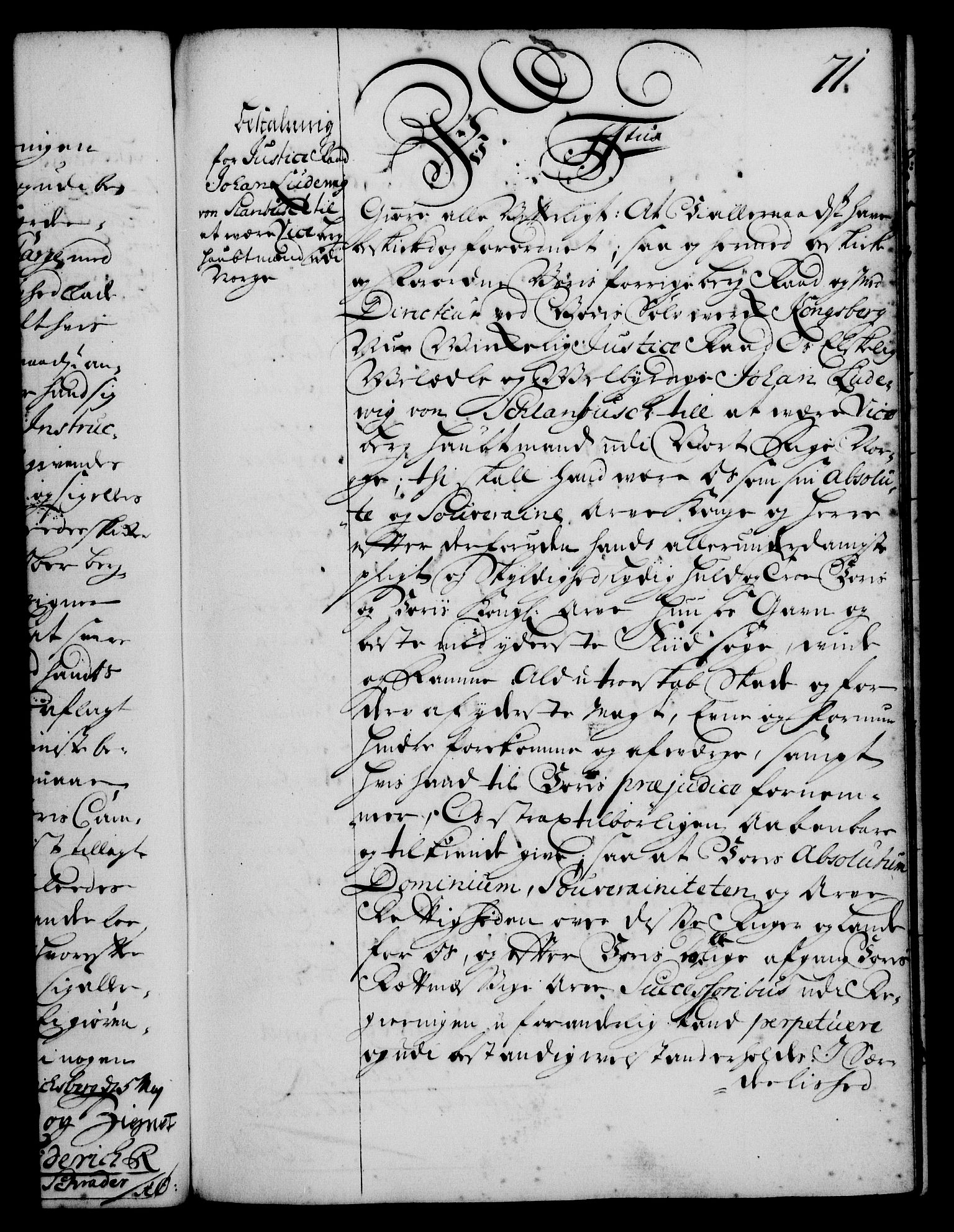 Rentekammeret, Kammerkanselliet, RA/EA-3111/G/Gg/Gge/L0001: Norsk bestallingsprotokoll med register (merket RK 53.25), 1720-1730, p. 71