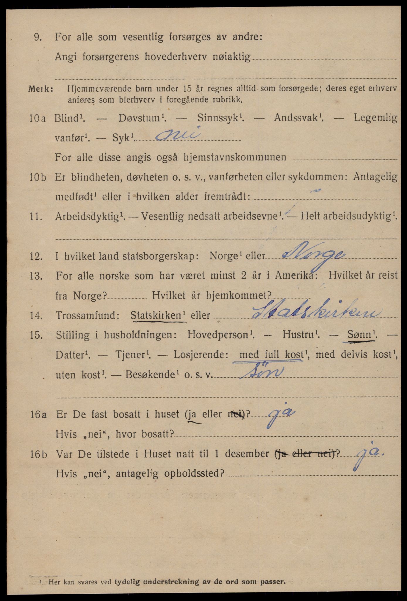 SAT, 1920 census for Ålesund, 1920, p. 9581