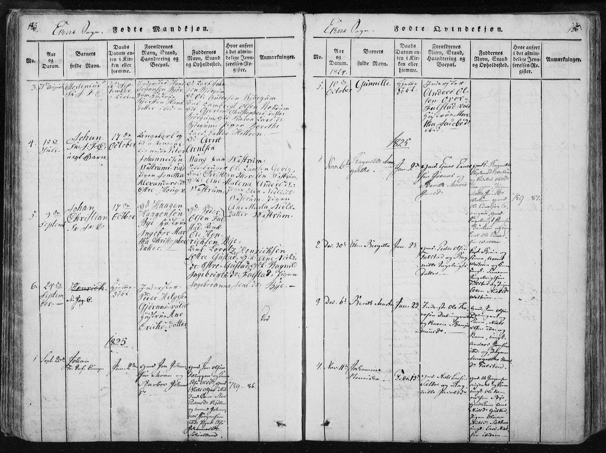 Ministerialprotokoller, klokkerbøker og fødselsregistre - Nord-Trøndelag, SAT/A-1458/717/L0148: Parish register (official) no. 717A04 /3, 1816-1825, p. 185-186