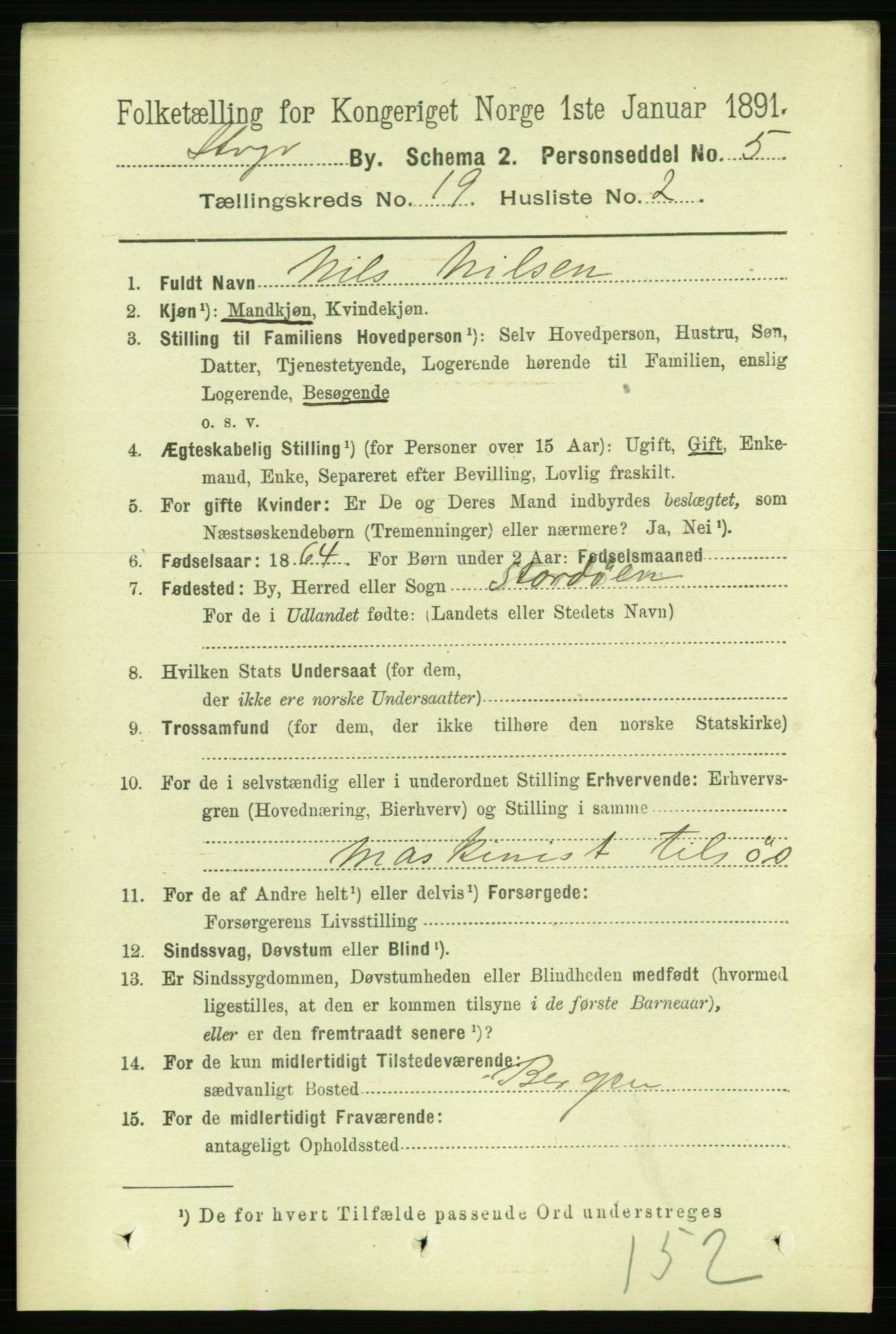 RA, 1891 census for 1103 Stavanger, 1891, p. 22460