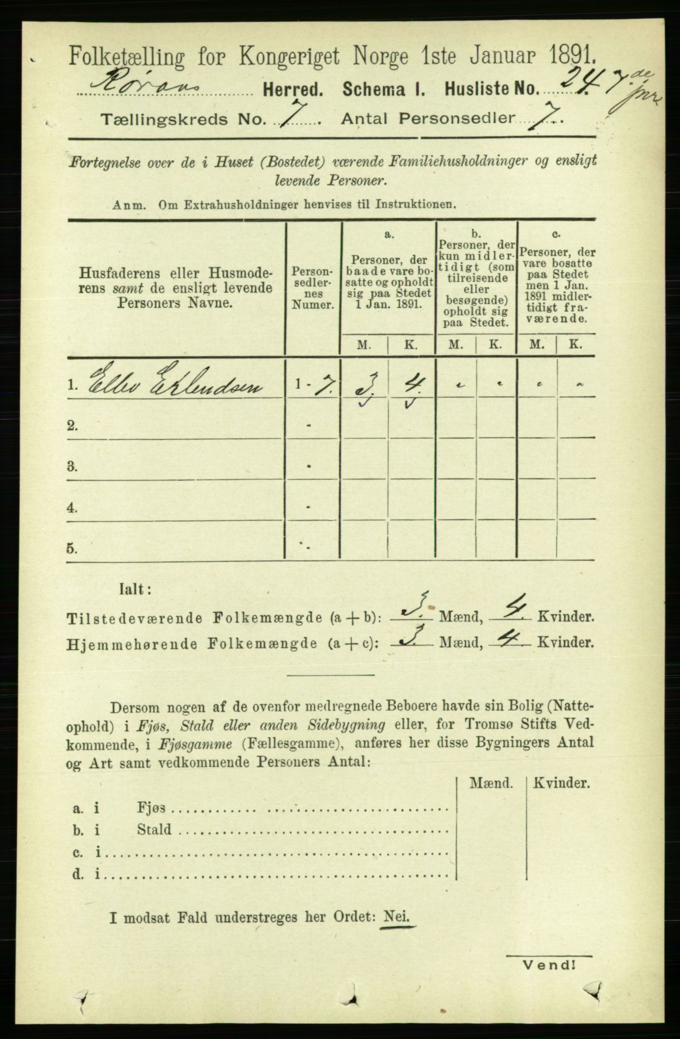 RA, 1891 census for 1640 Røros, 1891, p. 1364