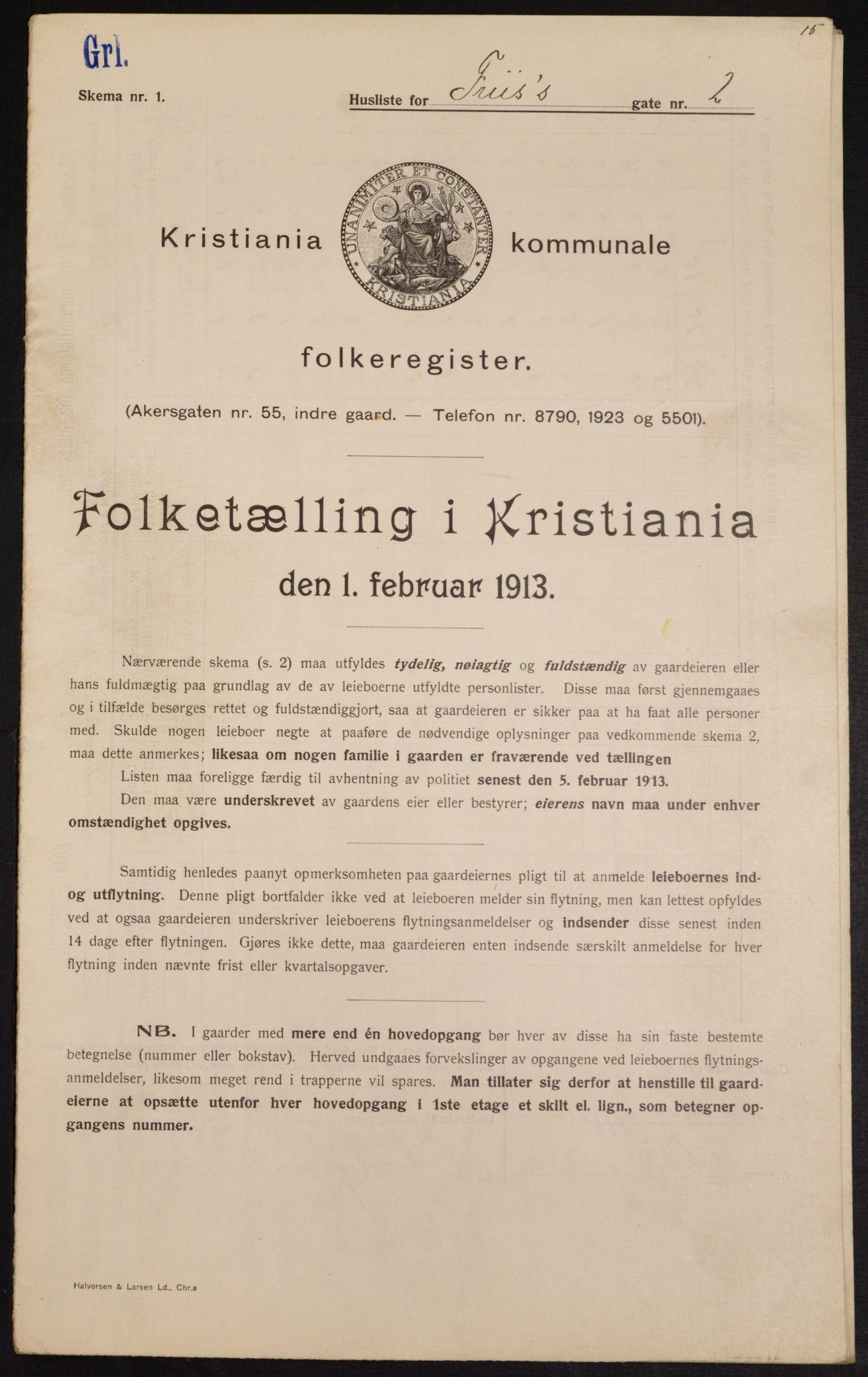 OBA, Municipal Census 1913 for Kristiania, 1913, p. 27003