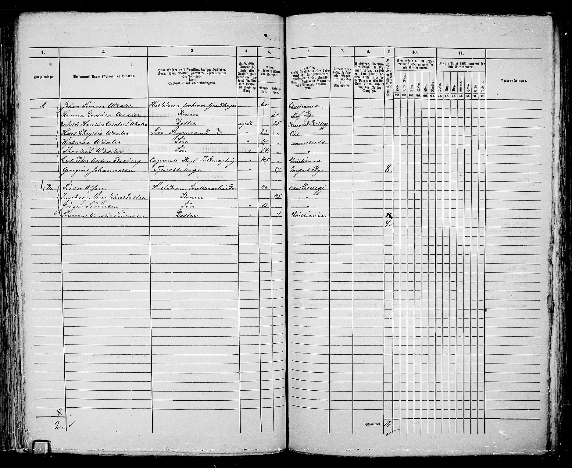 RA, 1865 census for Kristiania, 1865, p. 5209